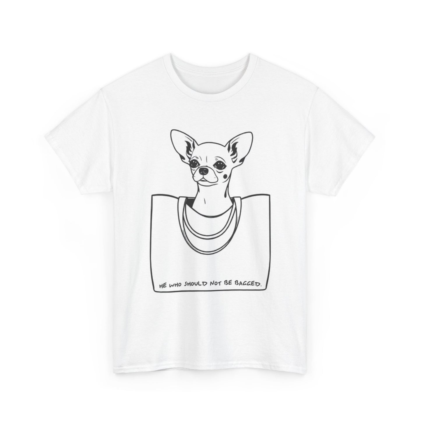 Chihuahua Graphic T Shirt Funny Dog Picture Purse   Unisex Heavy Cotton Tee