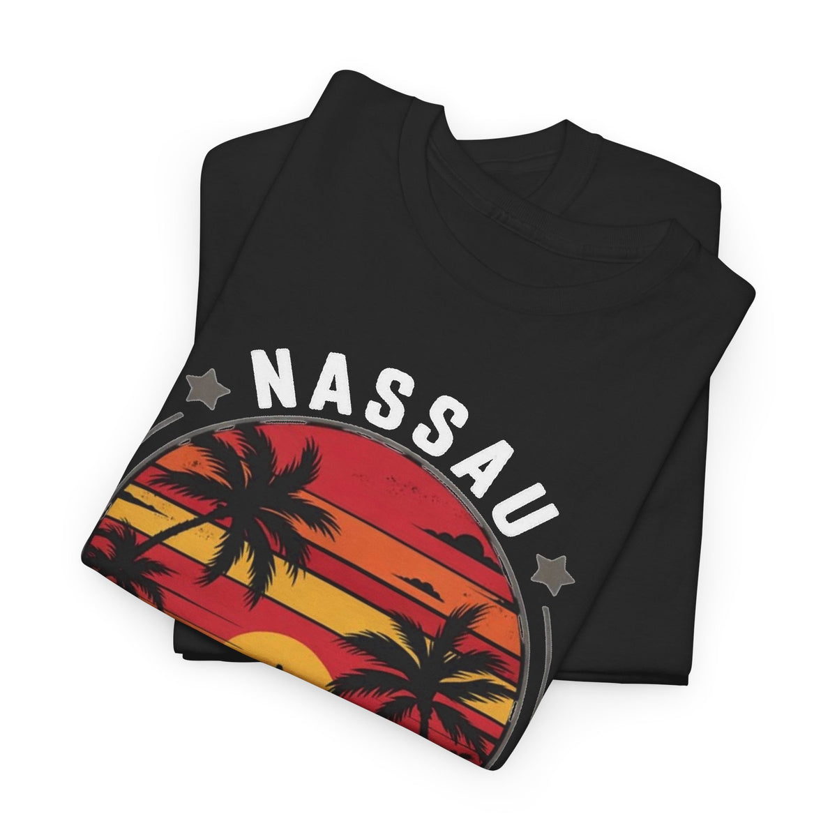 Nassau Bahamas Sunset Palm Design T-Shirt Men's Graphic Tee