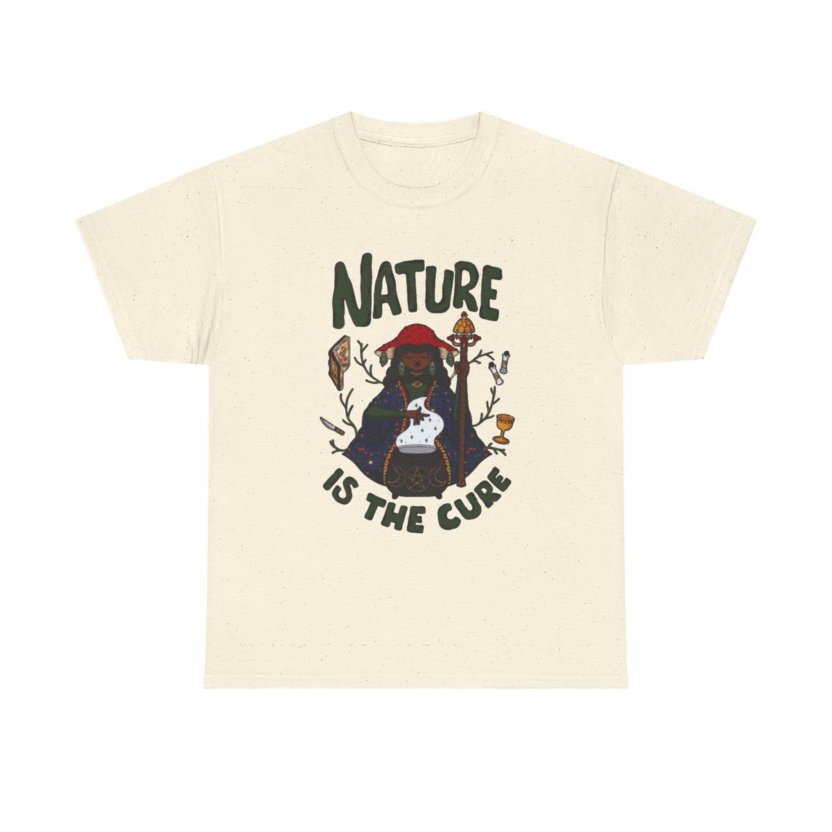 Nature Is The Cure Graphic T Shirt Men's  Heavy Cotton Tee