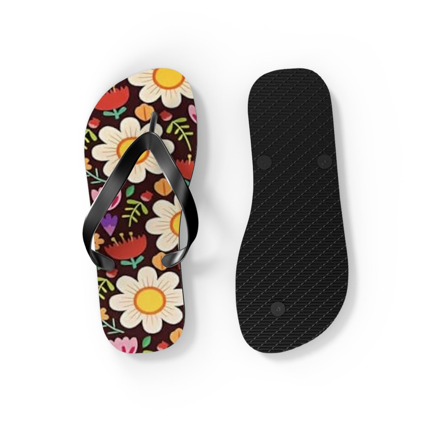 Waves And Sun Sandals Flower Bouquet Summer Flip Flops Slides BRAND NEW