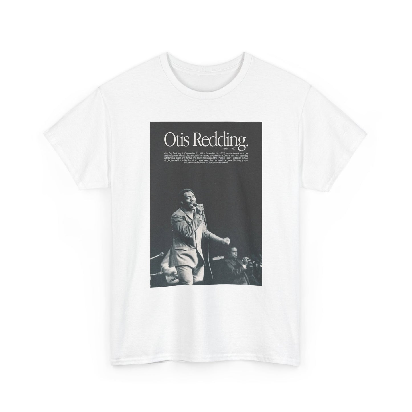 Otis Redding Tshirt Vintage Tour Poster Retro American Singer Unisex Heavy Tee