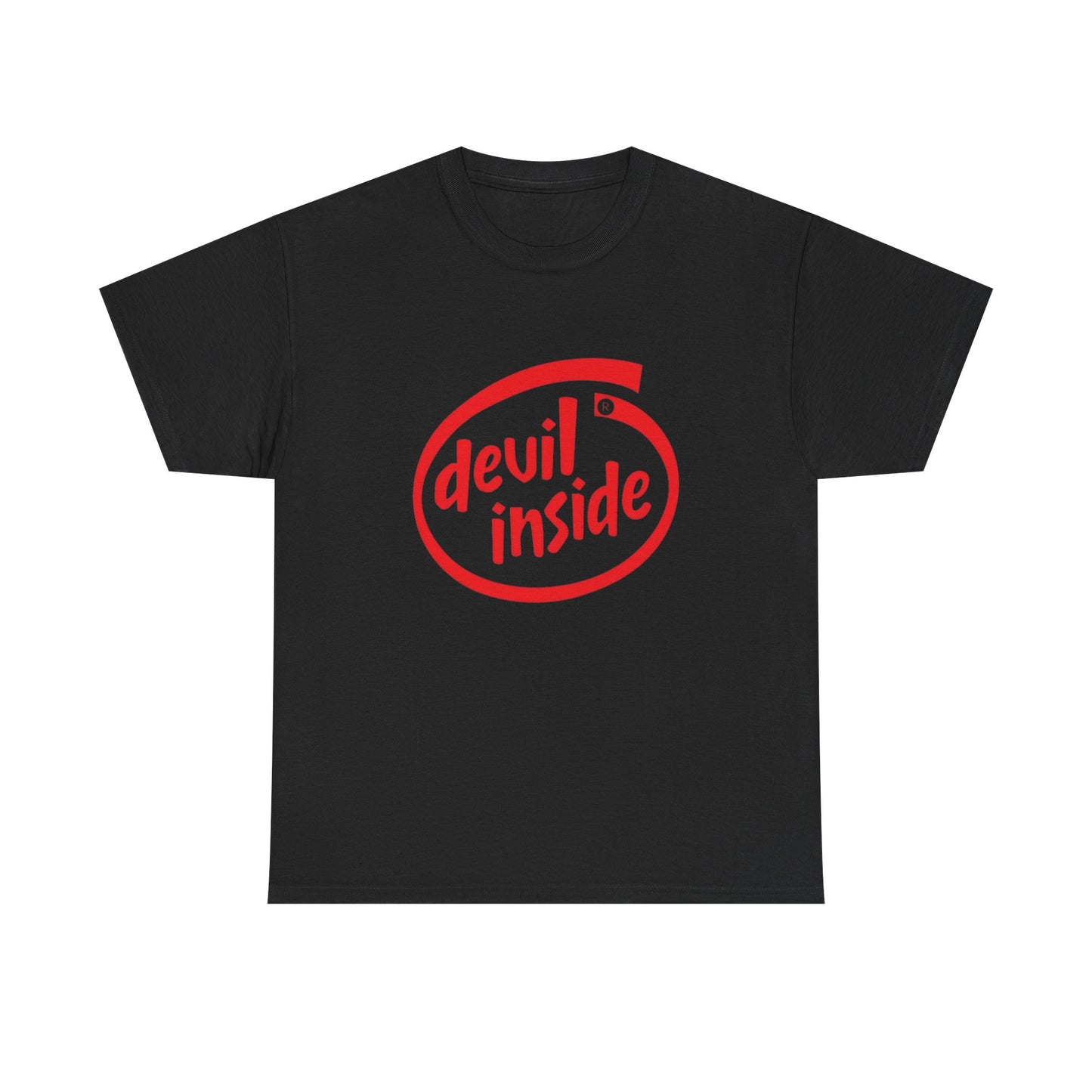 Devil Inside Funny Intel T Shirt Graphic Unisex Heavy Cotton Tee NEW GIFT