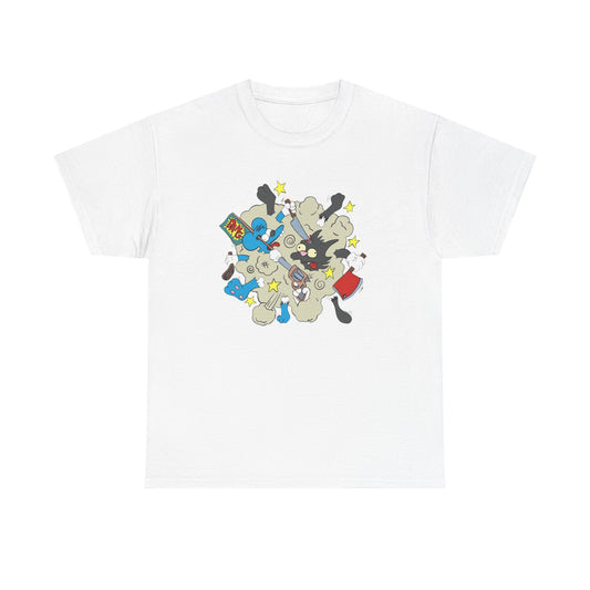 Itchy And Scratchy Show Funny Graphic T-Shirt Comfy Cotton Tee Brand NEW