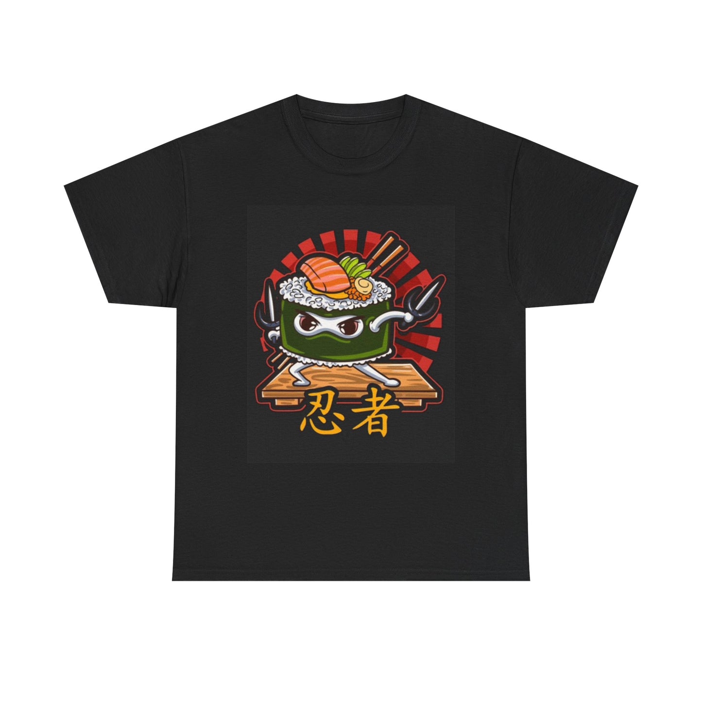Sushi Ninja Funny Graphic T Shirt Unisex Heavy Cotton Tee