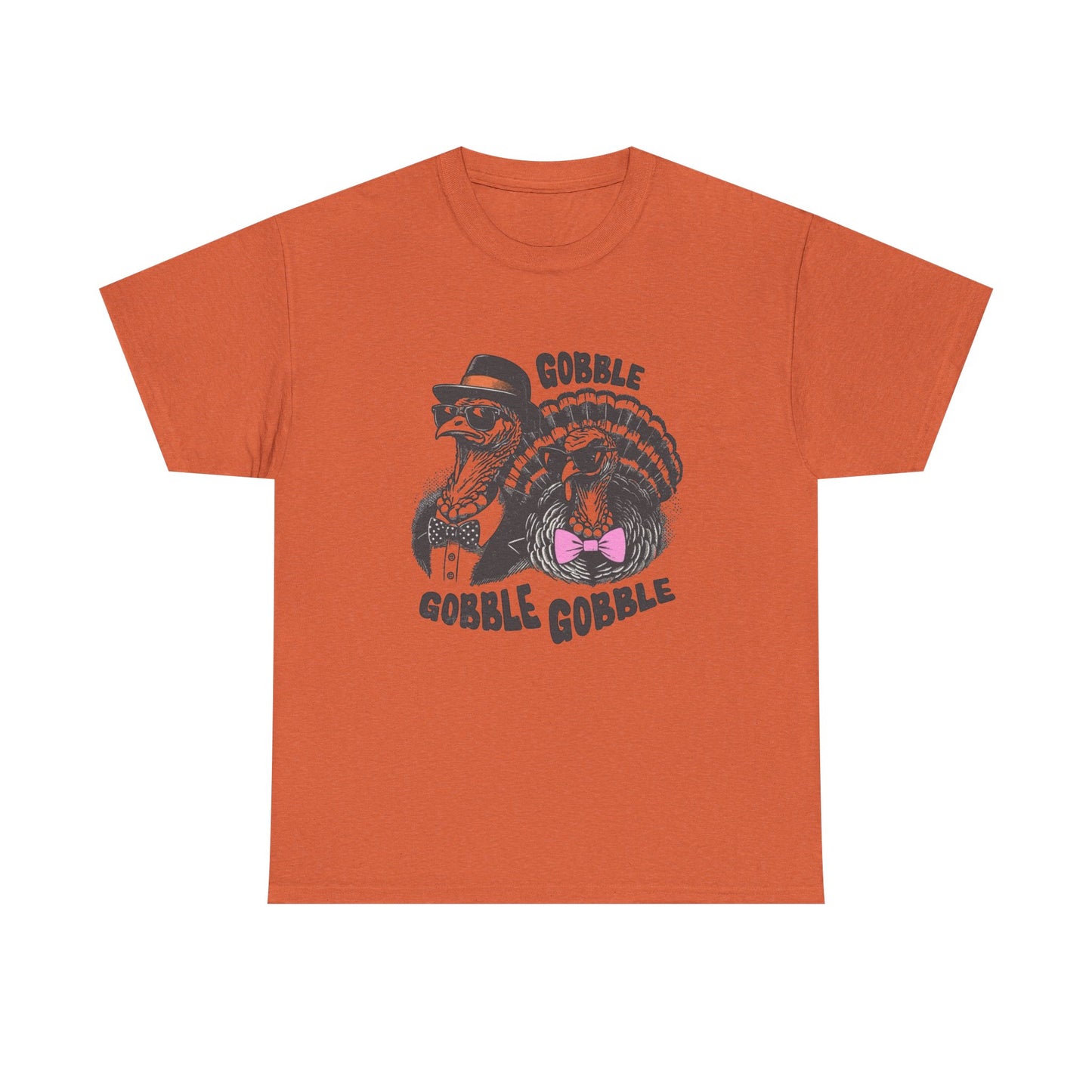Thanksgiving Gobble Funny Turkey Graphic T Shirt NEW Unisex Heavy Cotton Tee