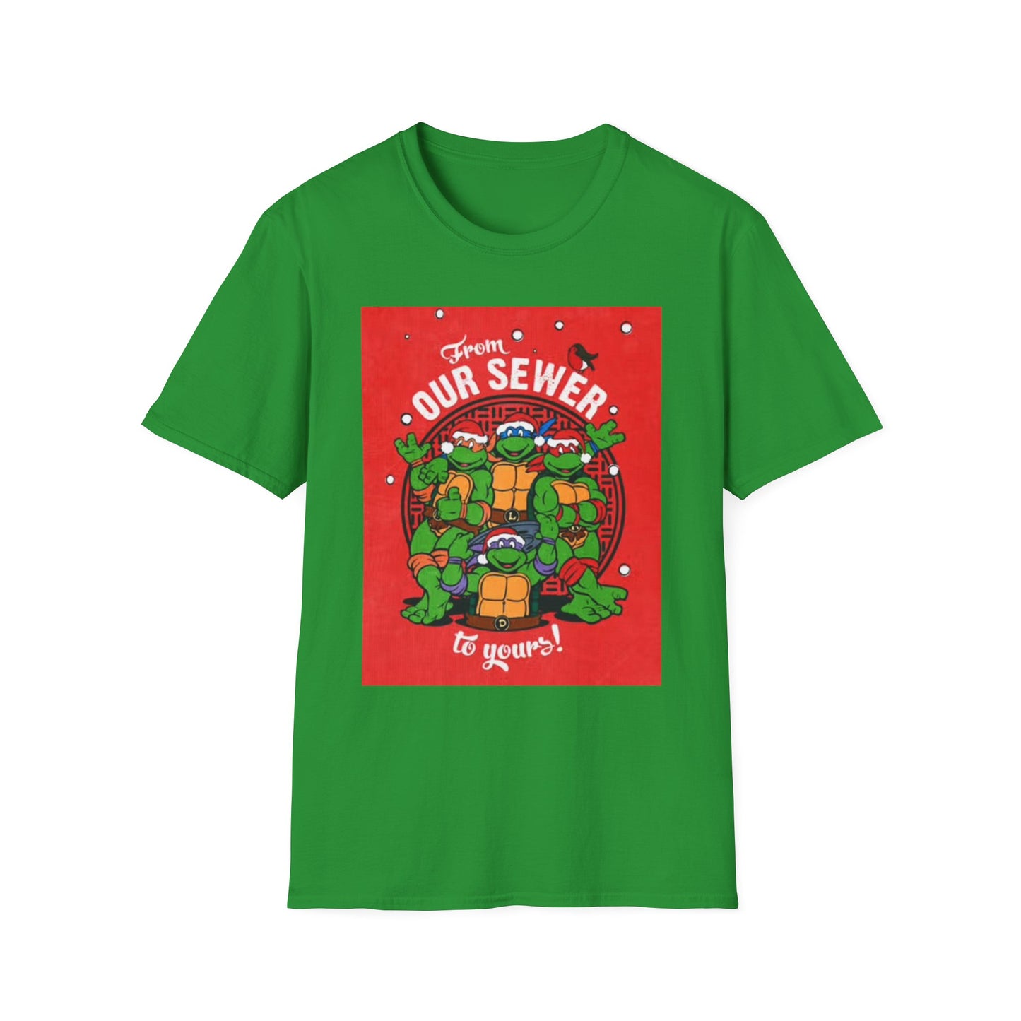 Christmas Turtles Graphic T Shirt Funny Retro Holidays Unisex Softstyle T-Shirt