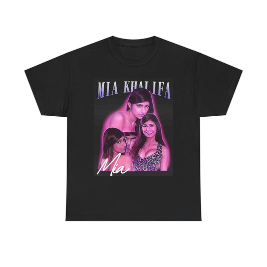 Mia Khalifa Shirt Retro Graphic Gift Funny Model Unisex Heavy Cotton Tee