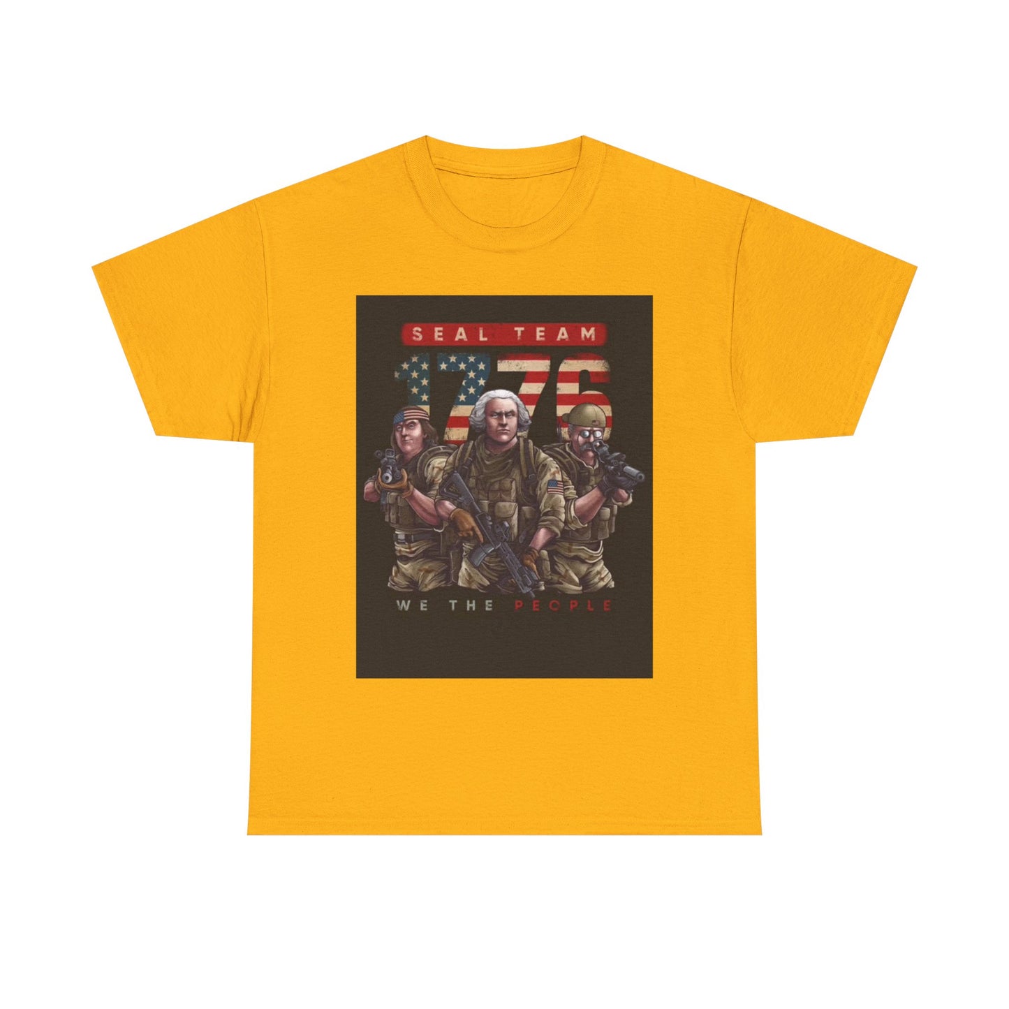 Navy Seals Team Tshirt 1776 America July 4th Flag Unisex Heavy Cotton Tee