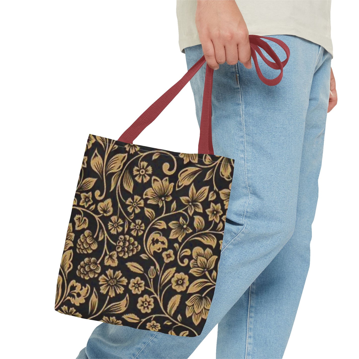 Gold Flowers Multi Color BRAND NEW MODERN Tote Bag (AOP)