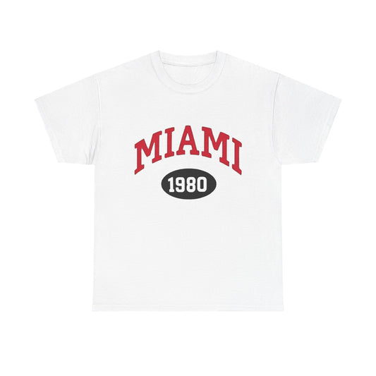 Miami 1980's Graphic T Shirt NEW Unisex Heavy Cotton Tee
