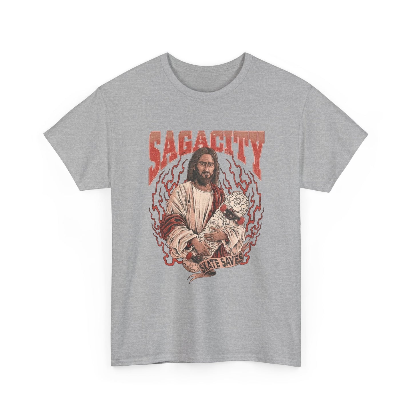 Saga City Skate Saves Graphic T Shirt Unisex Heavy Cotton NEW Tee