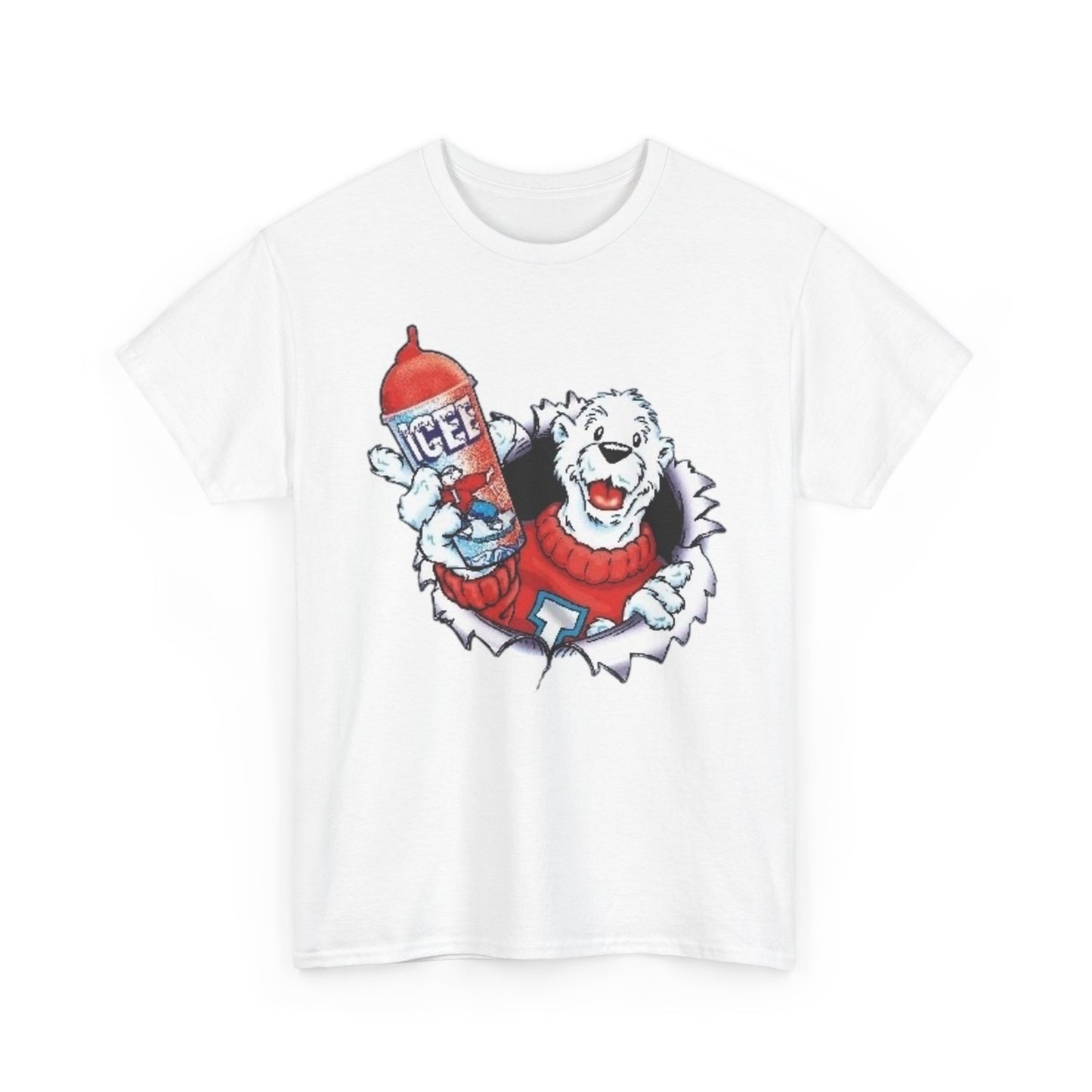 ICEE Vintage Polar Bear Logo Graphic T Shirt Unisex Heavy Cotton Tee