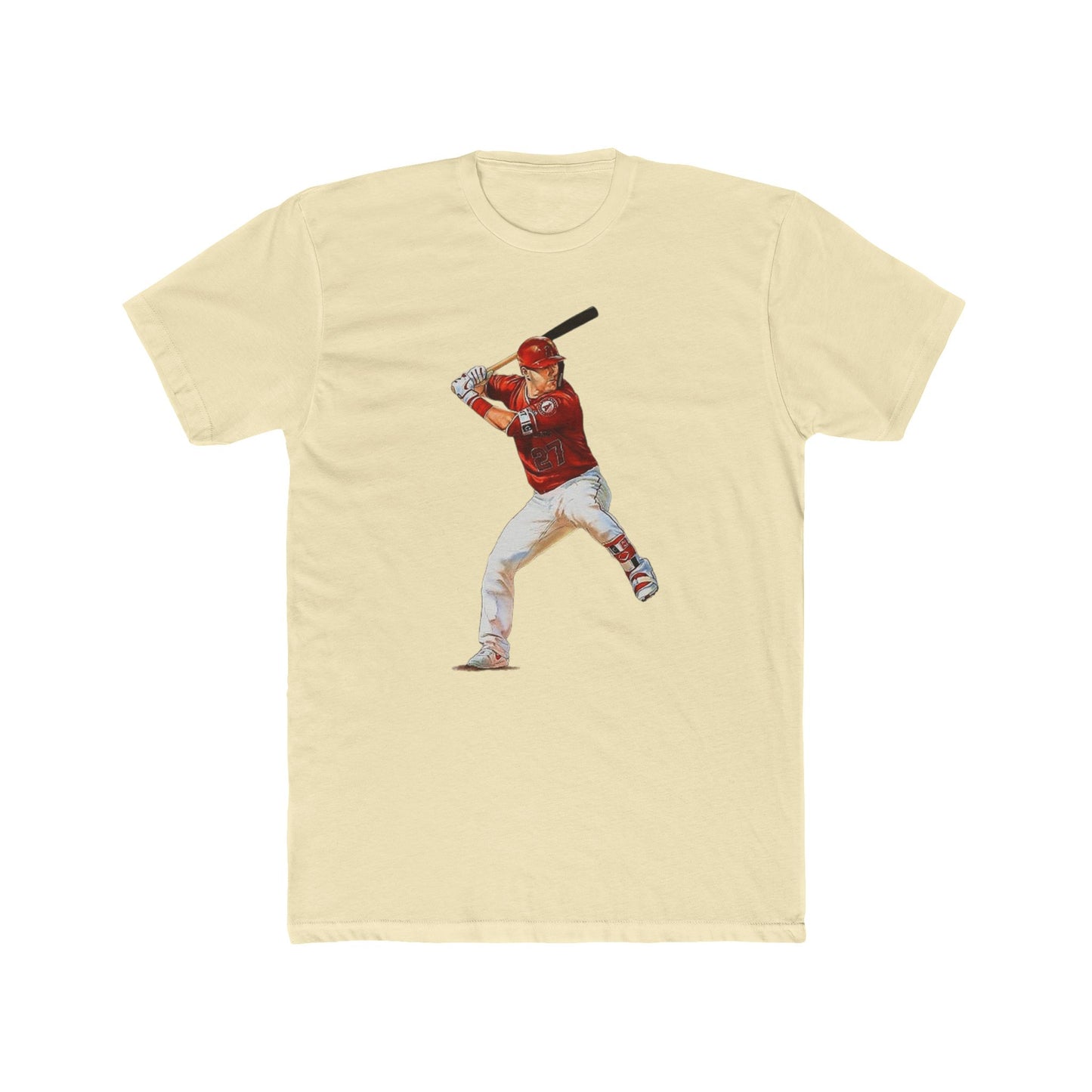 Mike trout tshirt angels California baseball vintage art Men's Cotton Crew Tee
