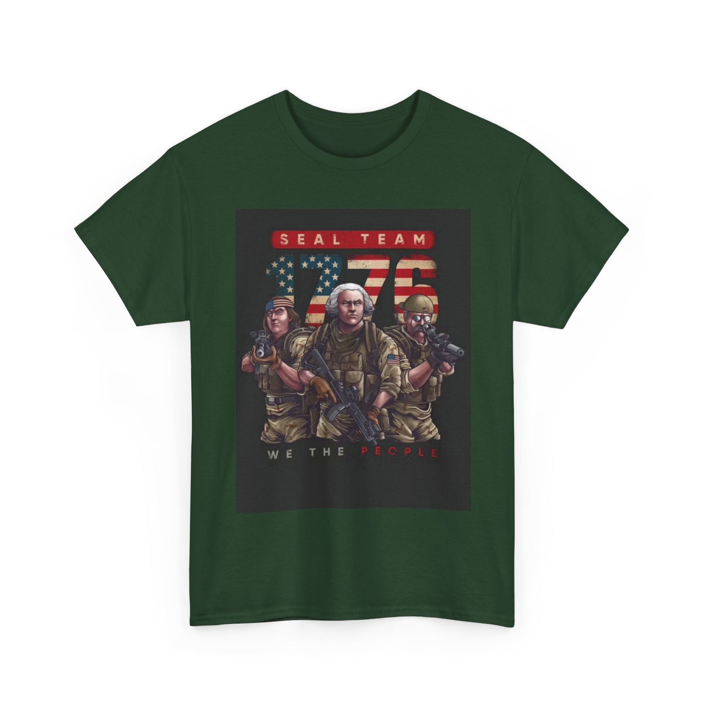 Navy Seals Team Tshirt 1776 America July 4th Flag Unisex Heavy Cotton Tee