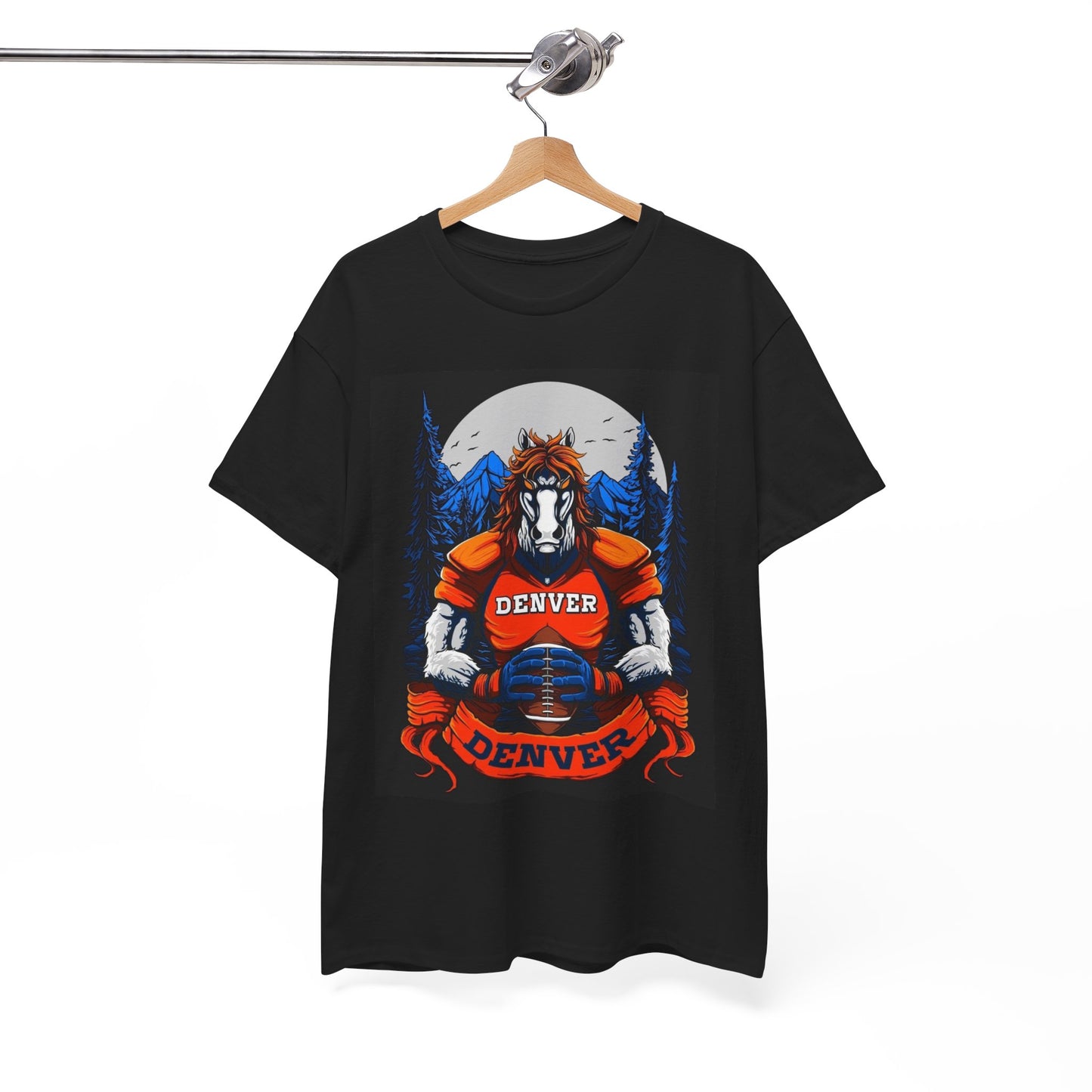 Denver Football Graphic T Shirt Mascot Vintage Unisex Heavy Cotton Tee