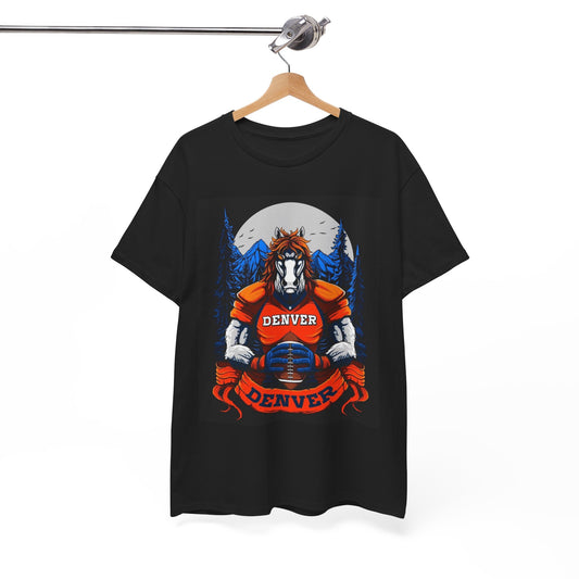 Denver Football Graphic T Shirt Mascot Vintage Unisex Heavy Cotton Tee