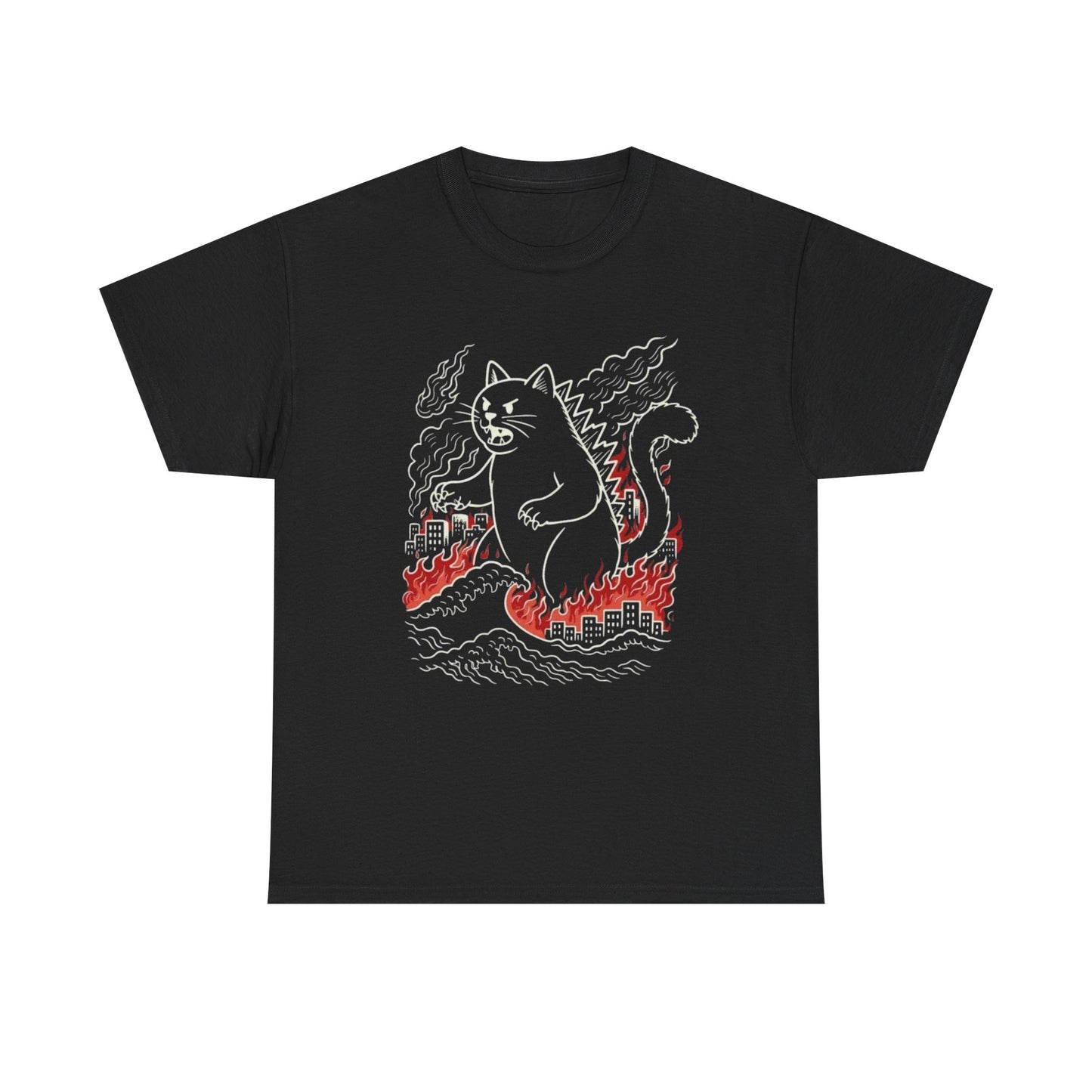 Catzilla Funny Graphic T Shirt NEW ADULT TEE VINTAGE