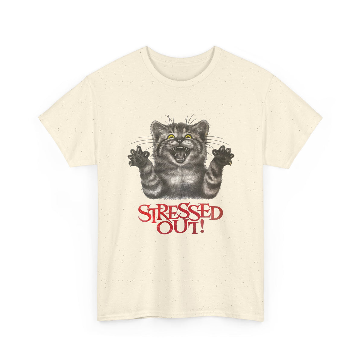 Stressed Out Cat Graphic T-Shirt Men's Graphic Tee