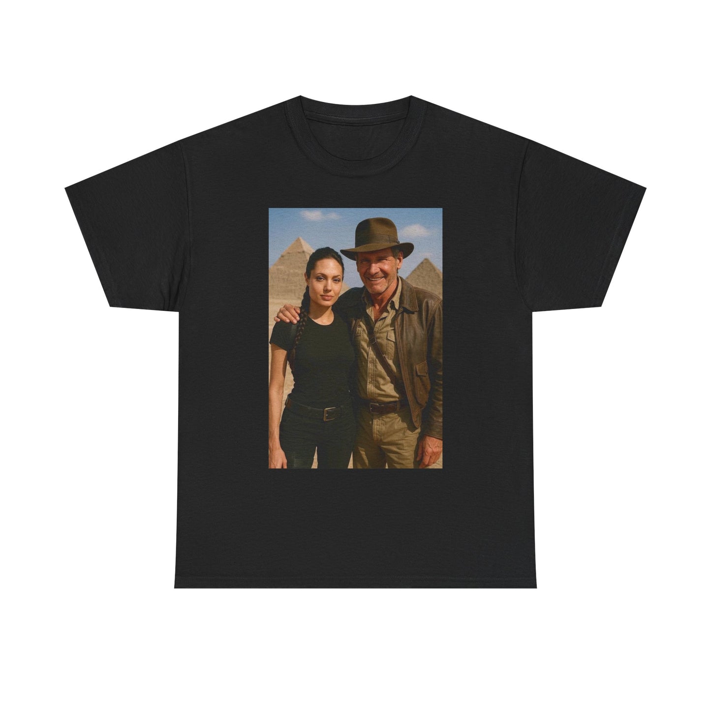 Lara Croft Indiana Jones Funny Graphic T Shirt NEW S-5XL Unisex Heavy Cotton Tee