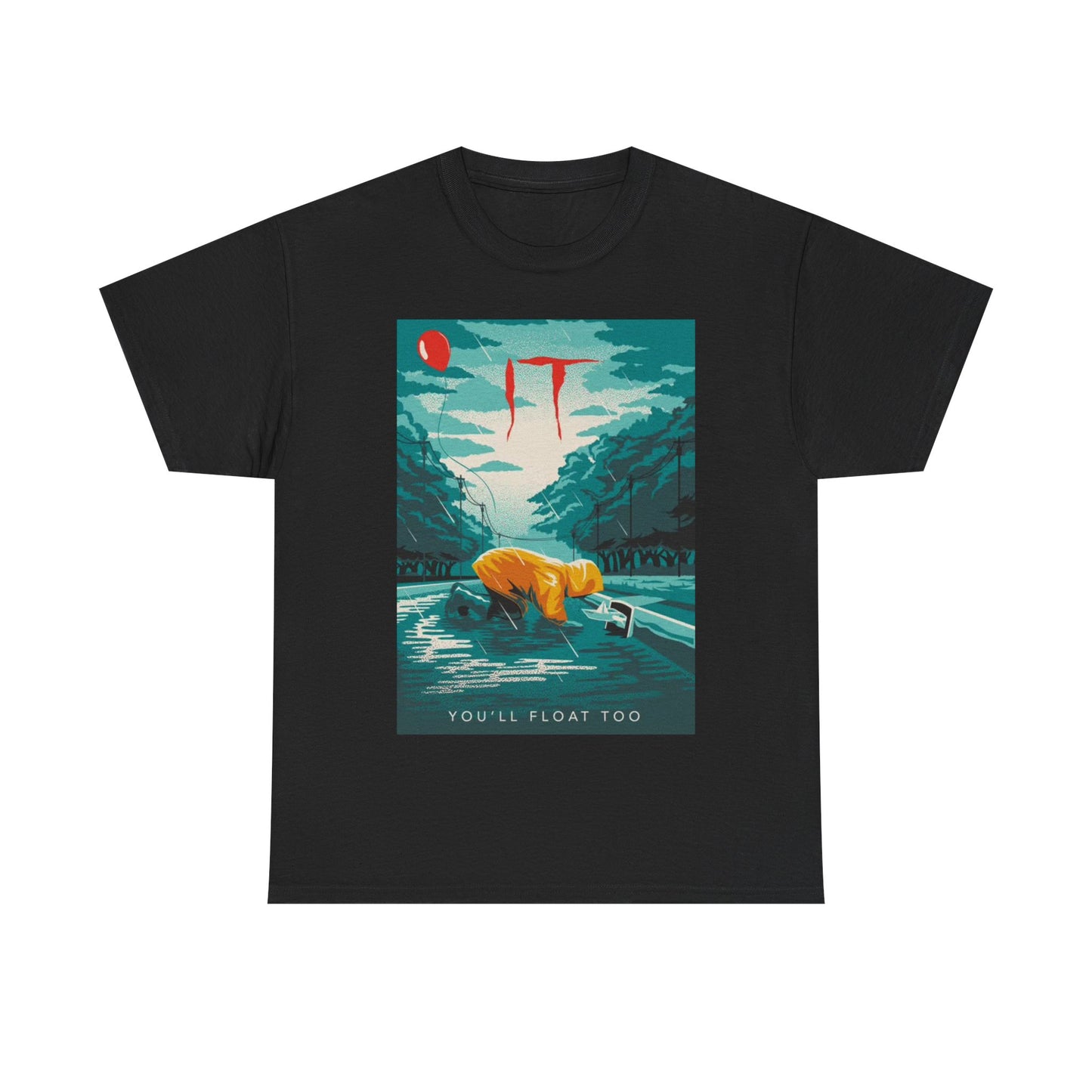 It Horror Movie Tshirt Movie Poster Retro Scary Clown Unisex Heavy Cotton Tee