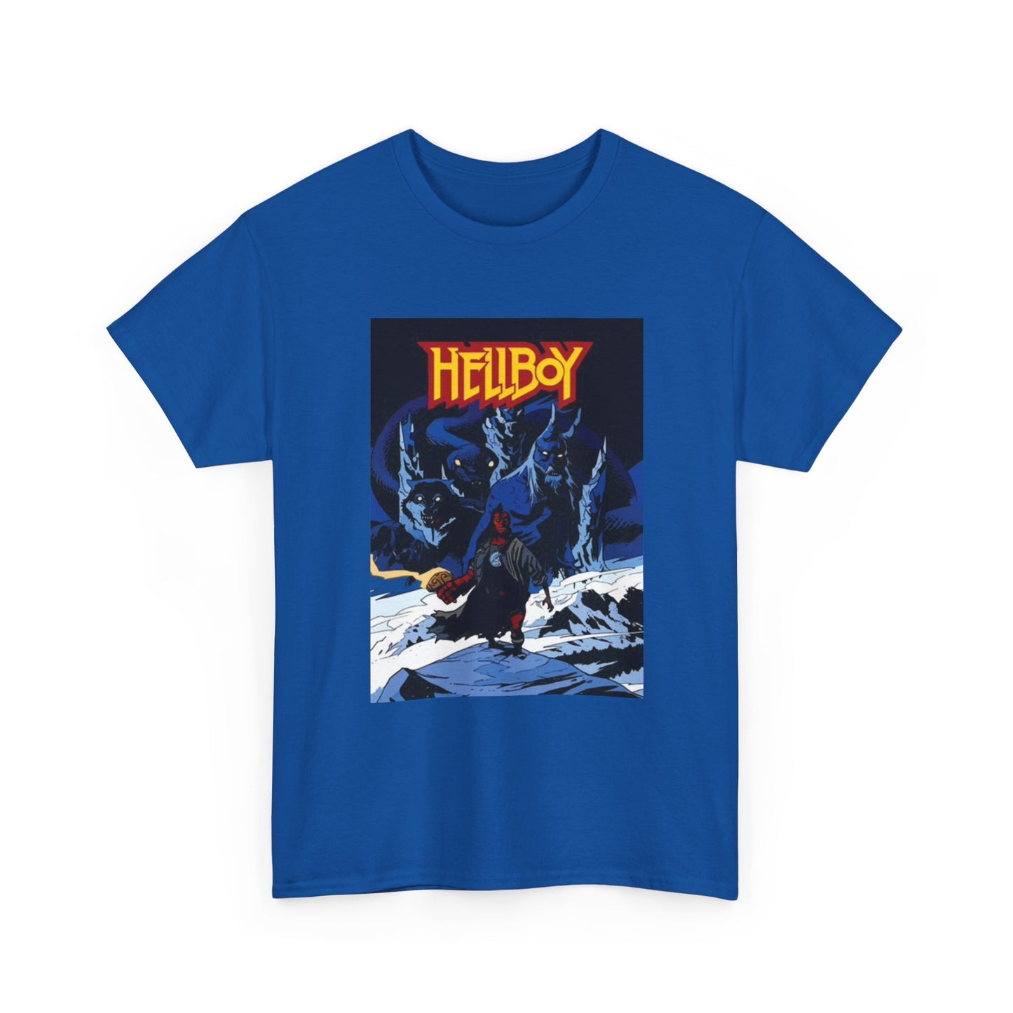 Hellboy Movie Poster Shirt Retro Cartoon Graphic Unisex Heavy Cotton Tee