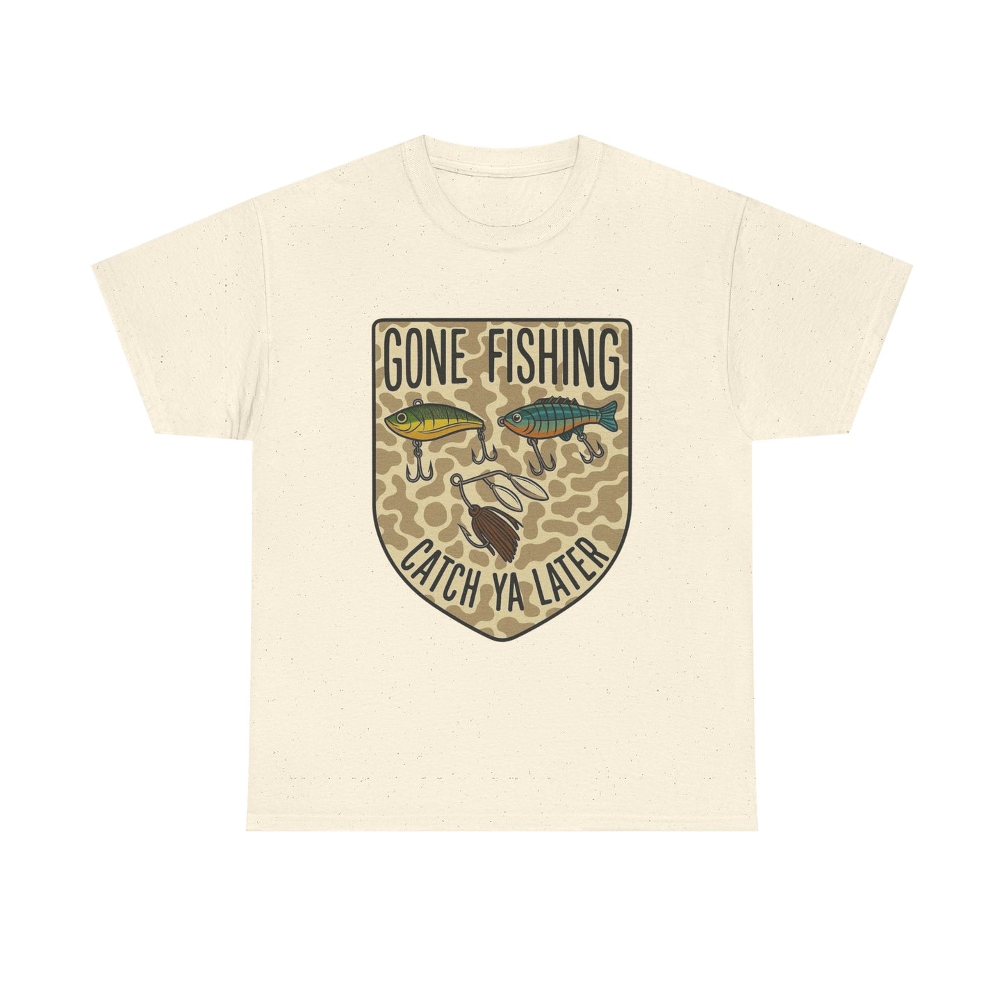Gone Fishing Catch Ya Later Graphic T Shirt Unisex Heavy Cotton Tee GIFT