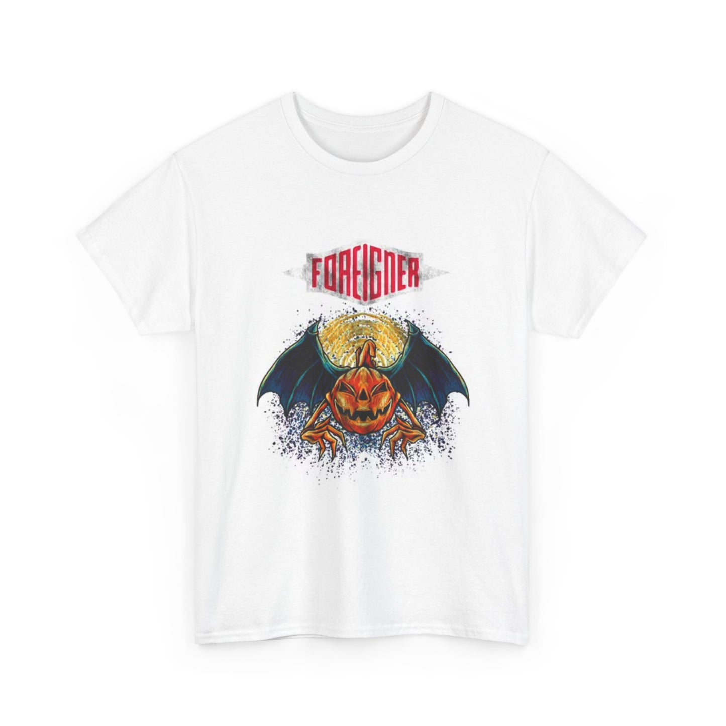 Foreigner Band Graphic Vintage T Shirt Halloween Unisex Heavy Cotton Tee