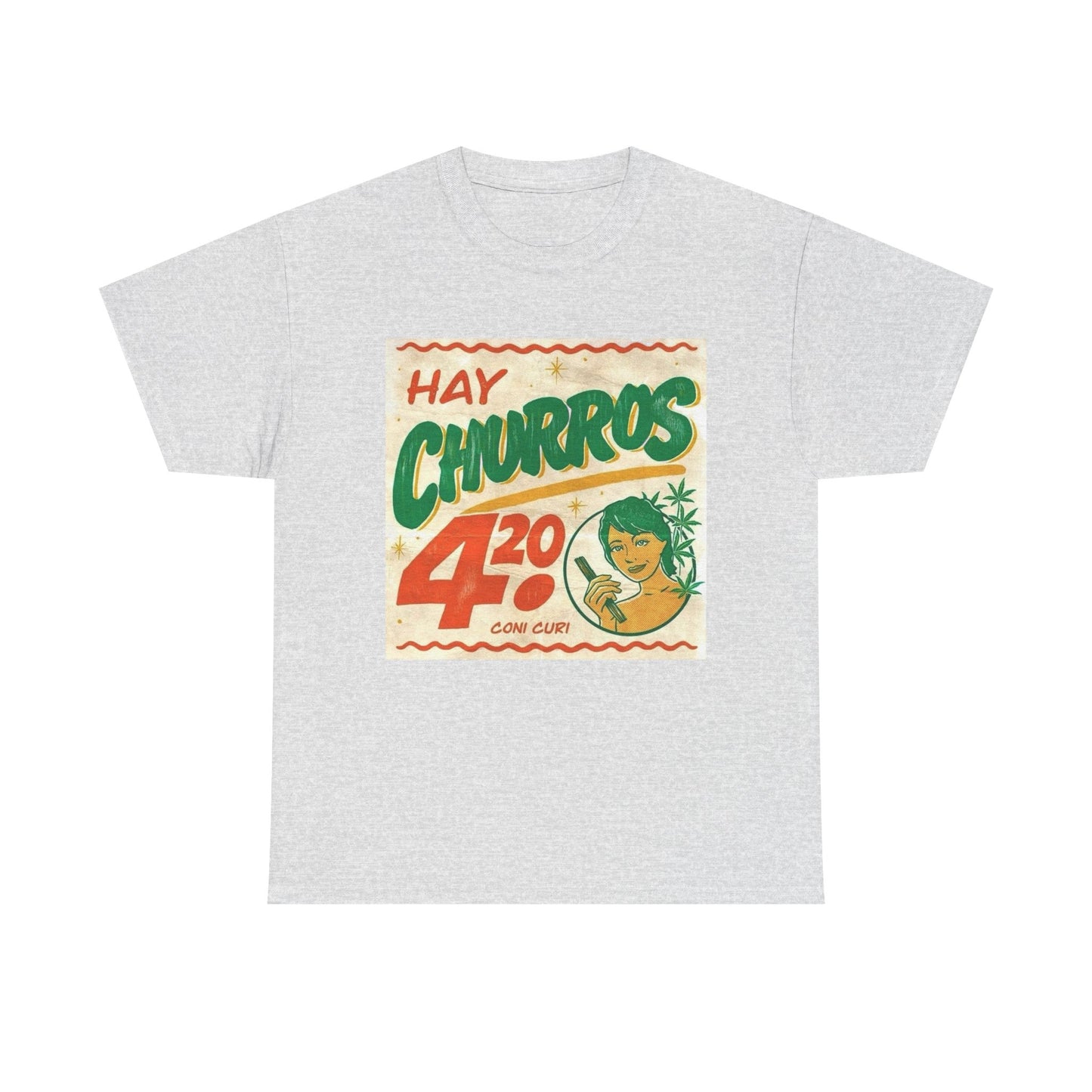 Hay Churros Funny Weed Vintage Graphic T Shirt Unisex Heavy Cotton Tee Gift