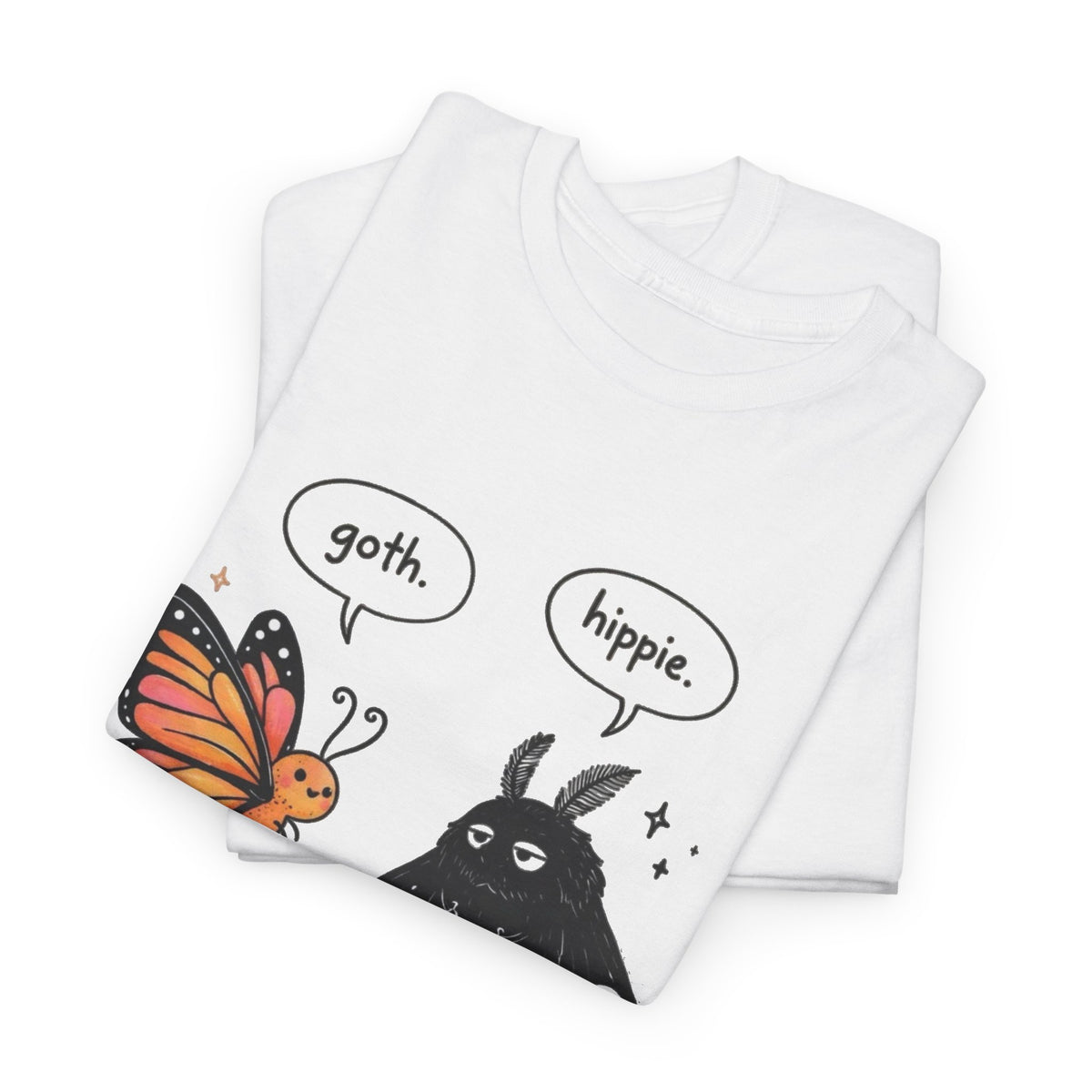 Goth Butterfly and Hippie Funny Graphic T Shirt  Men's Tee