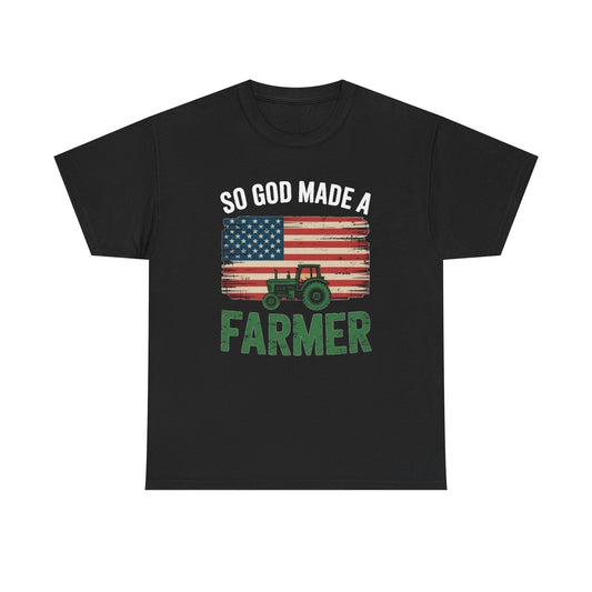 God Made A Farmer Graphic T Shirt Unisex Heavy Cotton Tee NEW