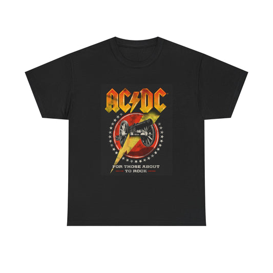 Acdc Tshirt For Those About To Rock Metal Vintage Rock Unisex Heavy Cotton Tee