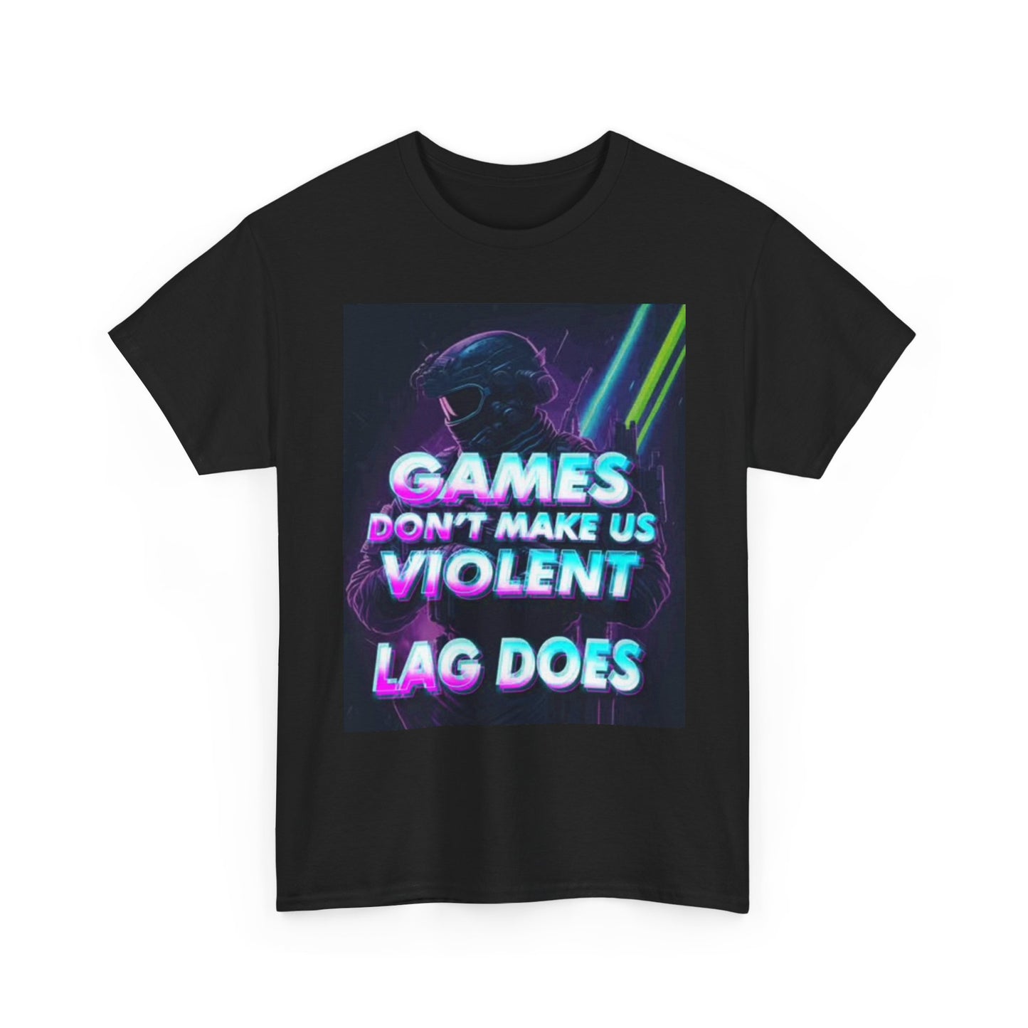 Games Dont Make Us Violent Shirt Funny Graphic Gamer Unisex Heavy Cotton Tee