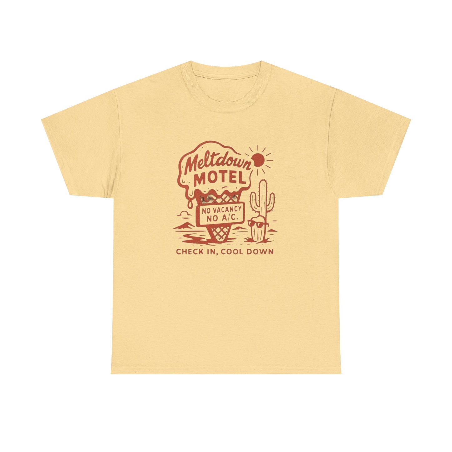 Meltdown Motel Ice cream Vintage Graphic T Shirt Unisex Heavy Cotton Tee