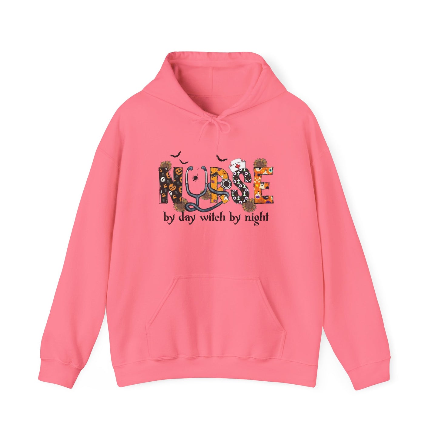 Nurse By Day Witch By Night Graphic Hoodie Unisex Heavy Blend™ Hooded Sweatshirt