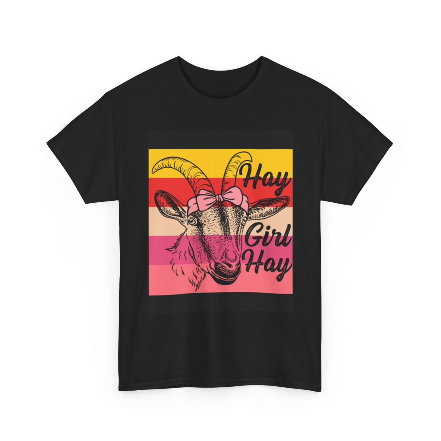 Hay Girl Hay Graphic T Shirt Funny Farm Animals Unisex Heavy Cotton Tee