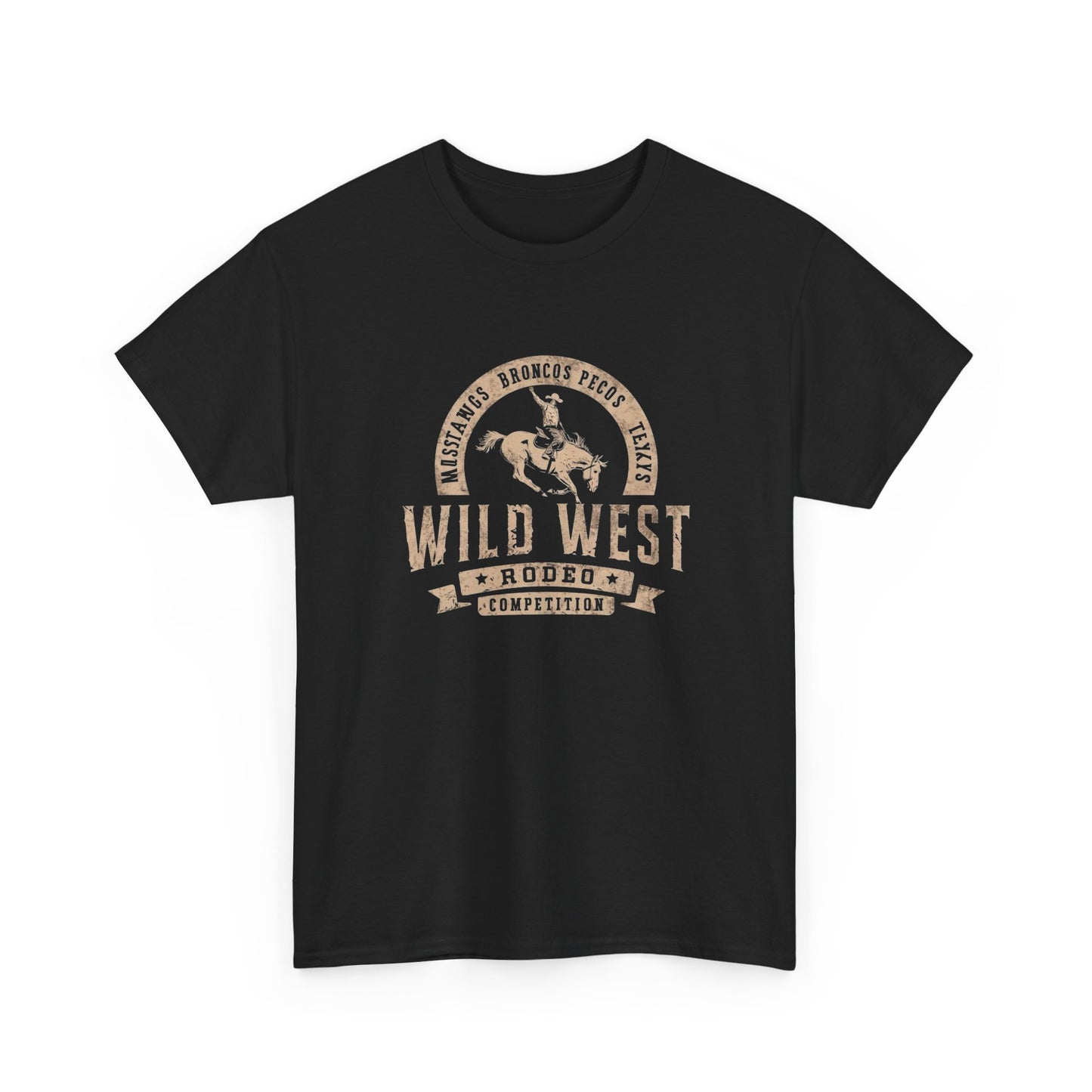 Wild West Rodeo Retro Graphic T Shirt ALL SIZES Tee Unisex Heavy Cotton