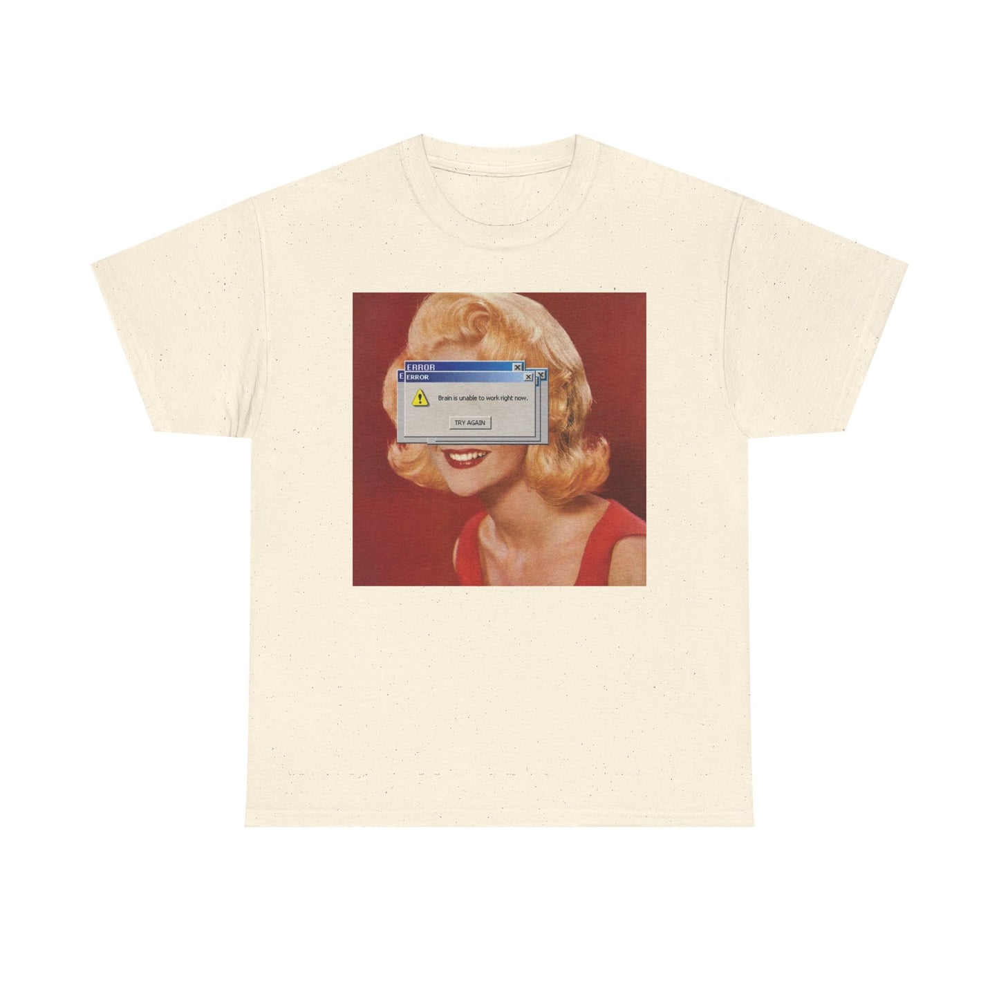 Brain Unable To Work Funny Vintage Graphic T Shirt Unisex Heavy Cotton Gift New