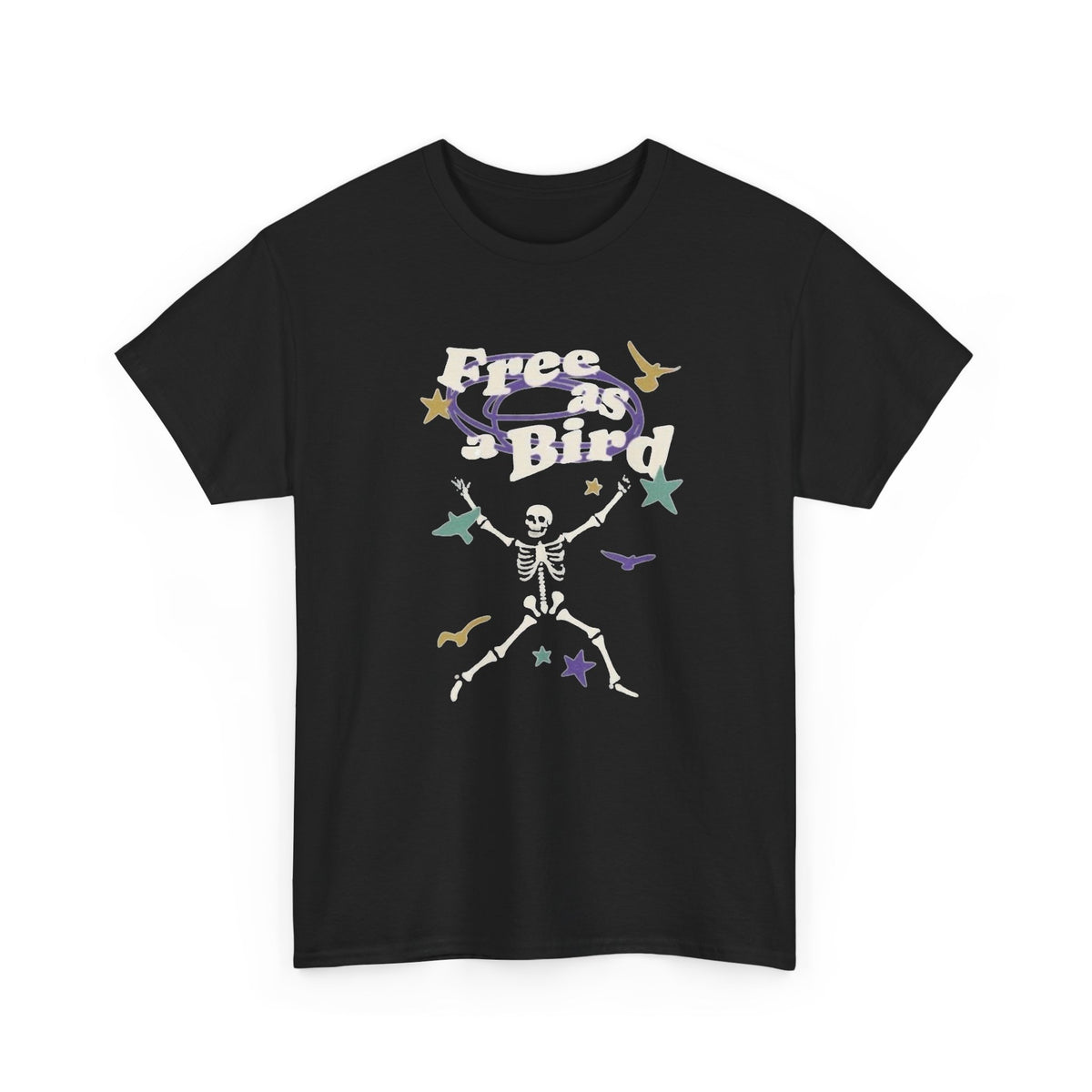 Free As A Bird Graphic T Shirt Men's Heavy Cotton Tee