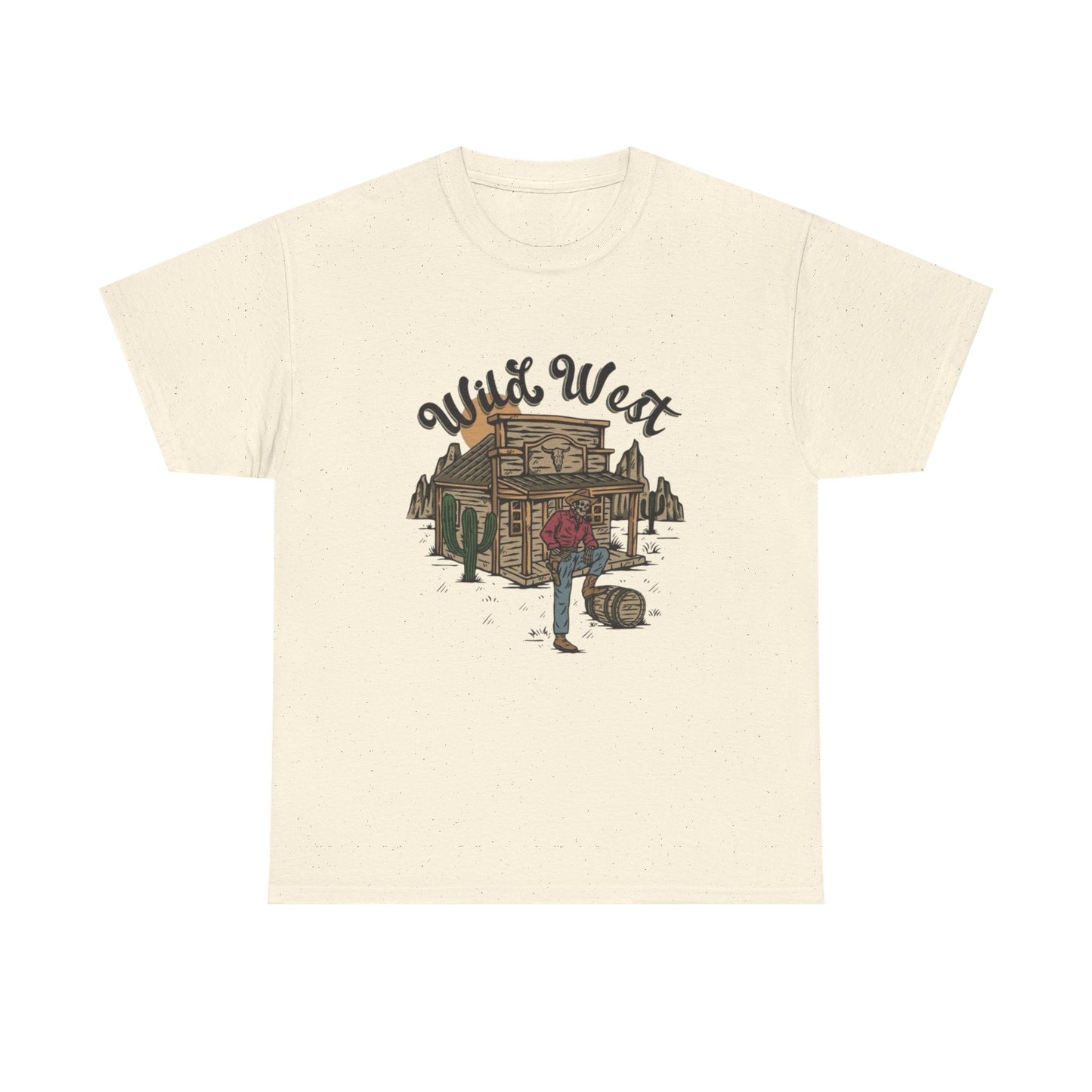 Wild West Skeleton Graphic T Shirt Unisex Heavy Cotton Tee New Gift