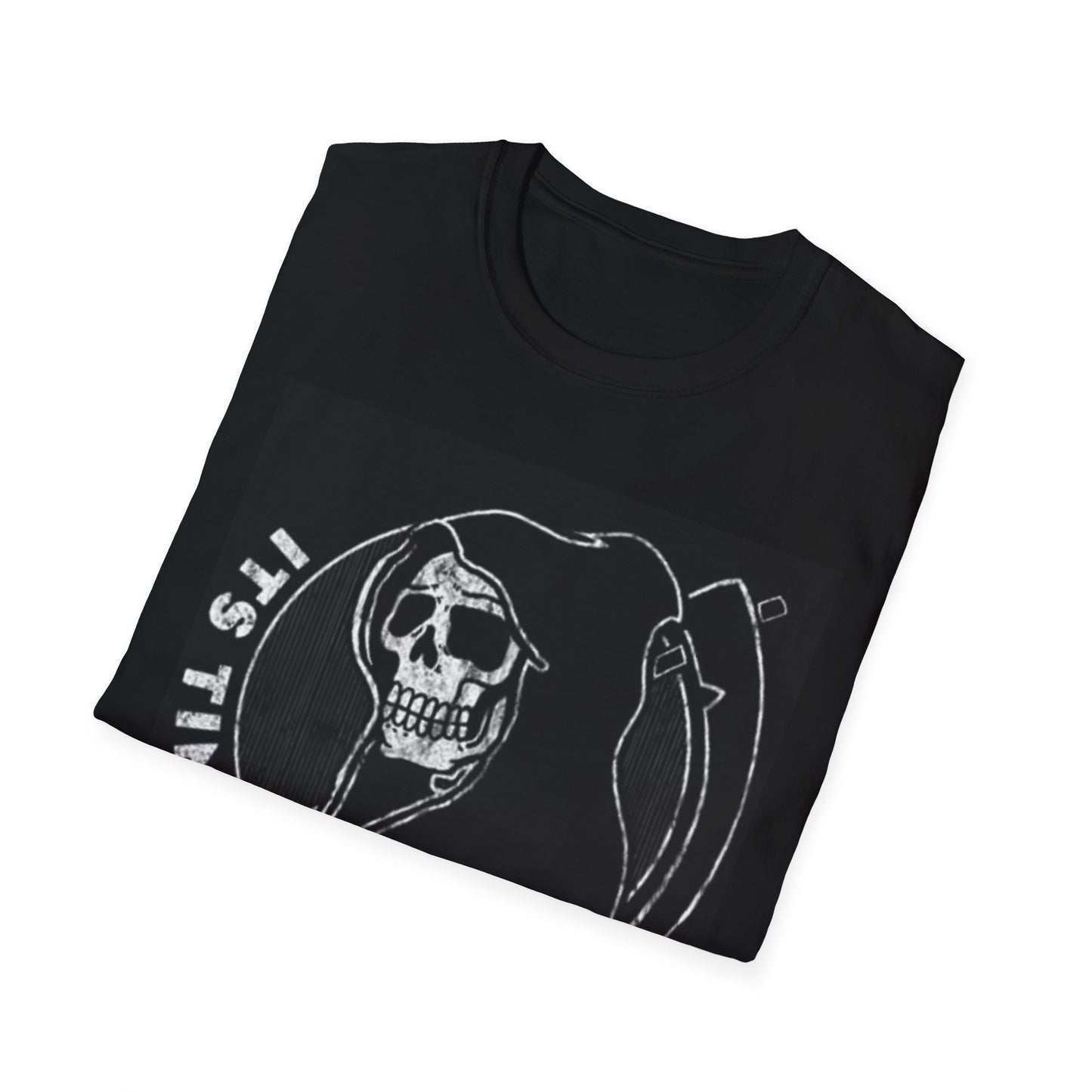 Its Time Graphic T Shirt Vintage Grim Reaper Death Unisex Softstyle T-Shirt