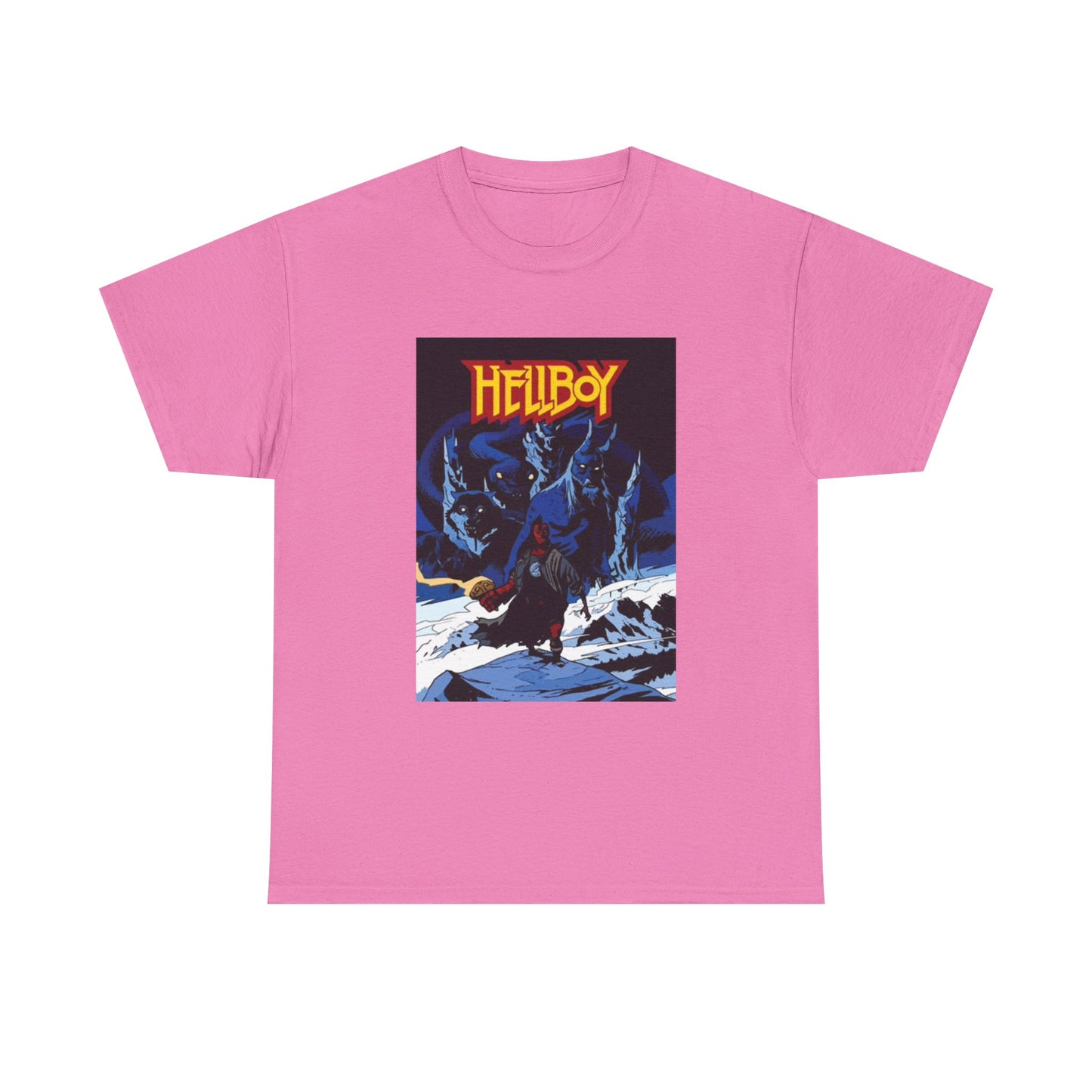 Hellboy Movie Poster Shirt Retro Cartoon Graphic Unisex Heavy Cotton Tee