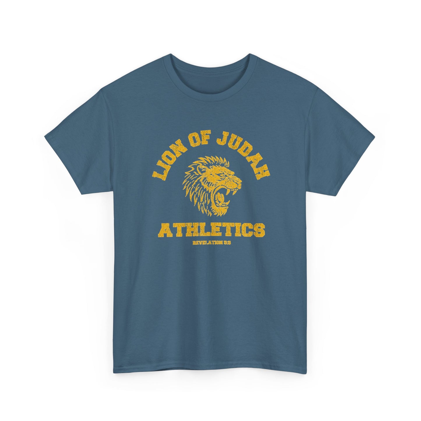 Lion Of Judah Religion Jesus Retro Graphic T Shirt Men's Heavy Cotton Tee - Quality - Modern True to Size