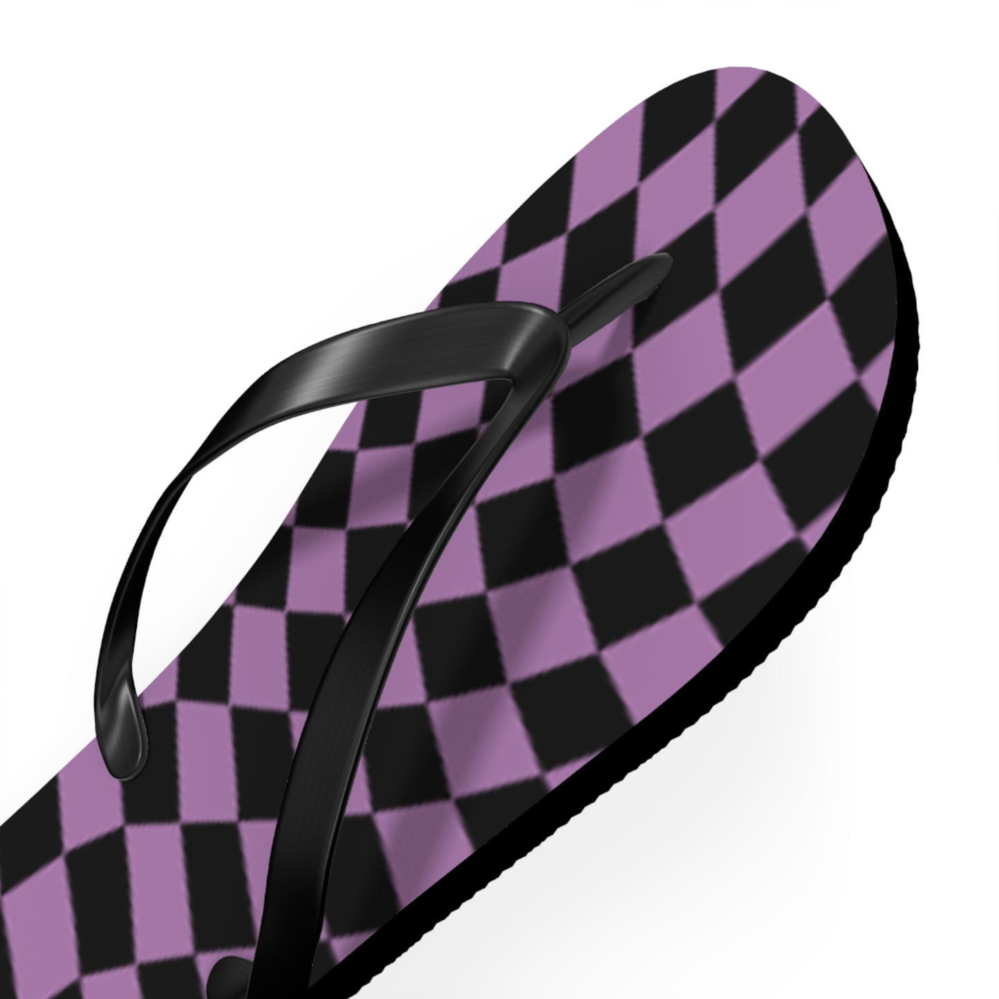 Purple Checkered Sandals, Beach Shoes, Vacation Flip Flops, Pool Slides