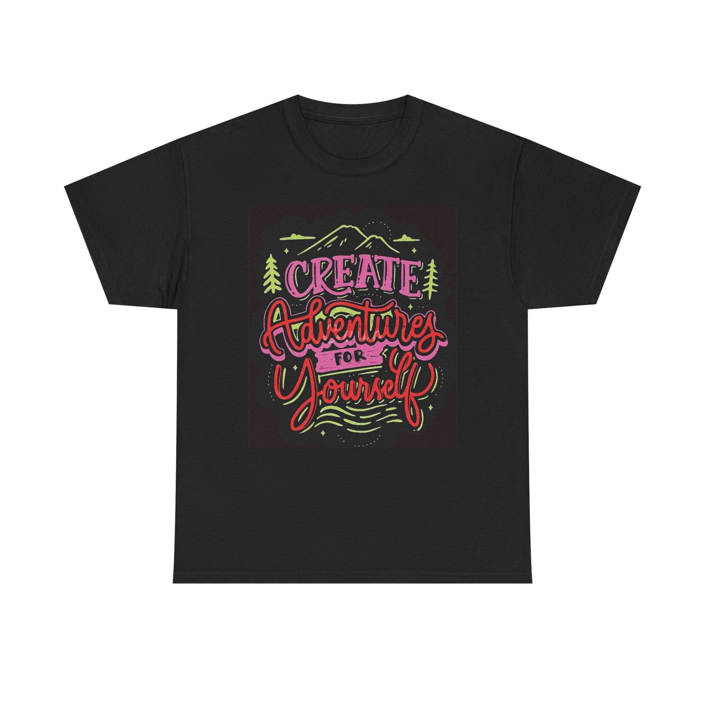Create Adventures Shirt Graphic Hiking Outdoors Camping Unisex Heavy Cotton Tee