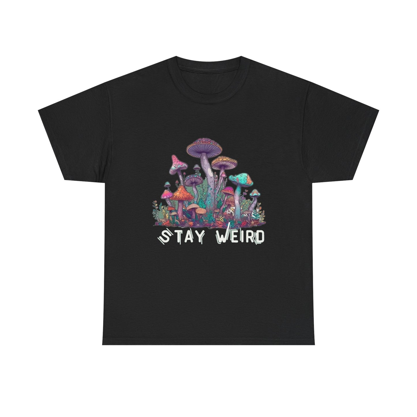 Trippy Mushroom Hunter Tshirt Mystical Graphic Vibe Unisex Stay Weird Retro