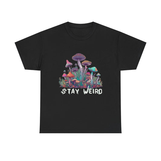 Trippy Mushroom Hunter Tshirt Mystical Graphic Vibe Unisex Stay Weird Retro
