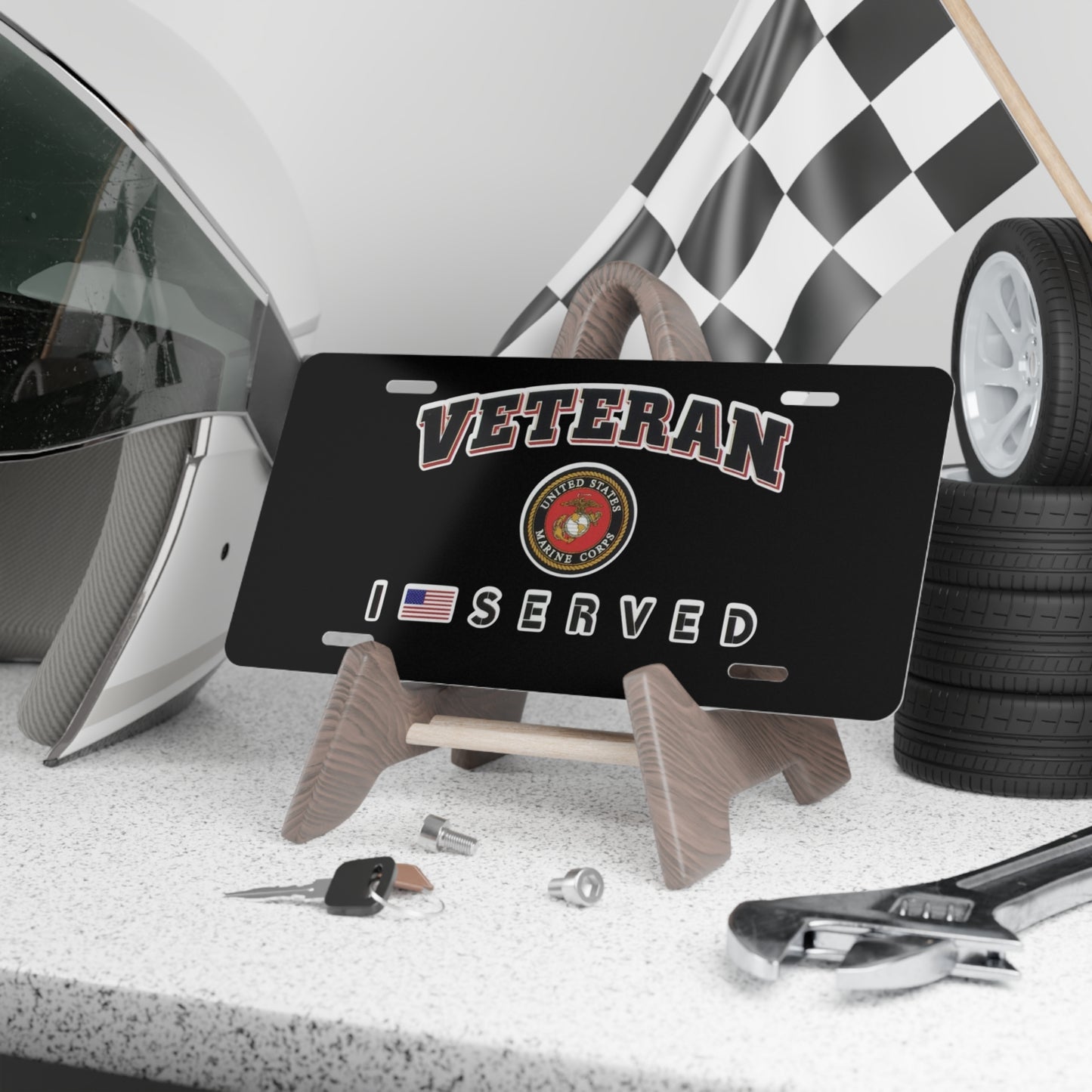 Marines Veteran Vanity License Plate AMERICAN NEW