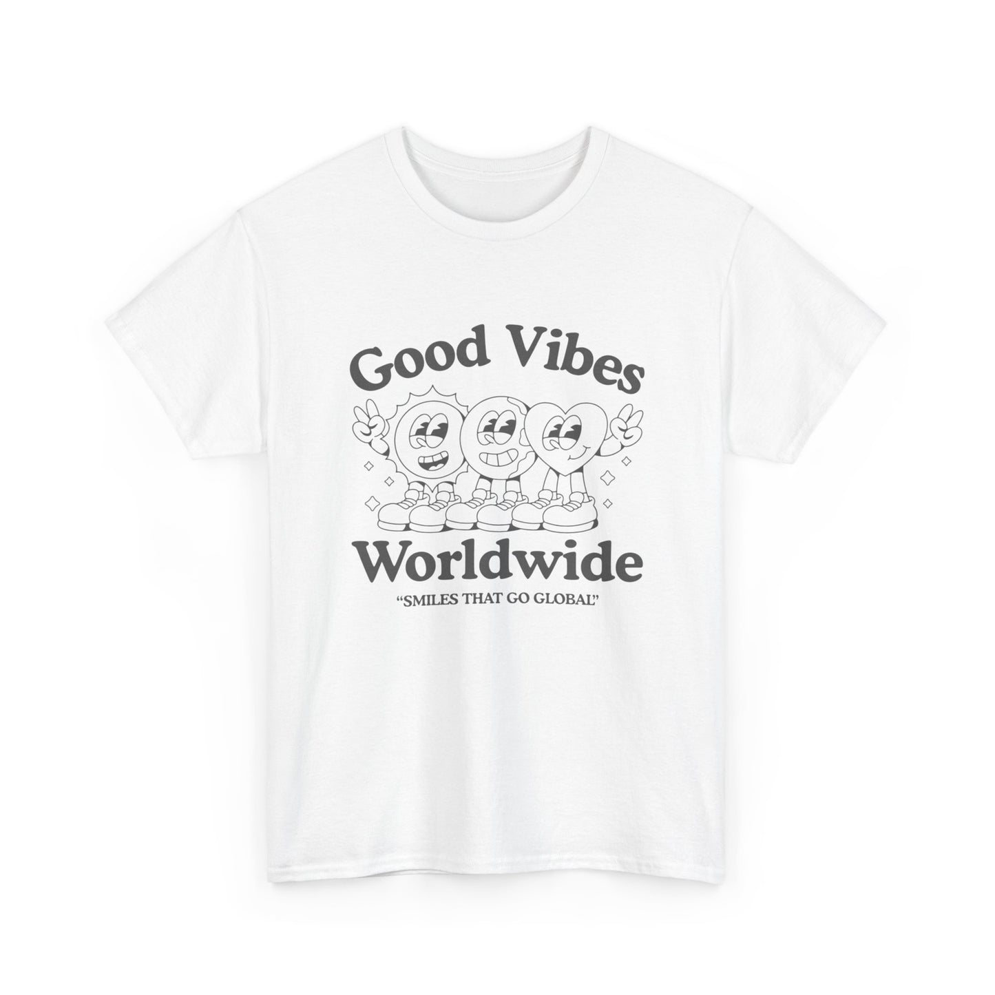 Good Vibes Worldwide Graphic T Shirt NEW ADULT Unisex Heavy Cotton Tee