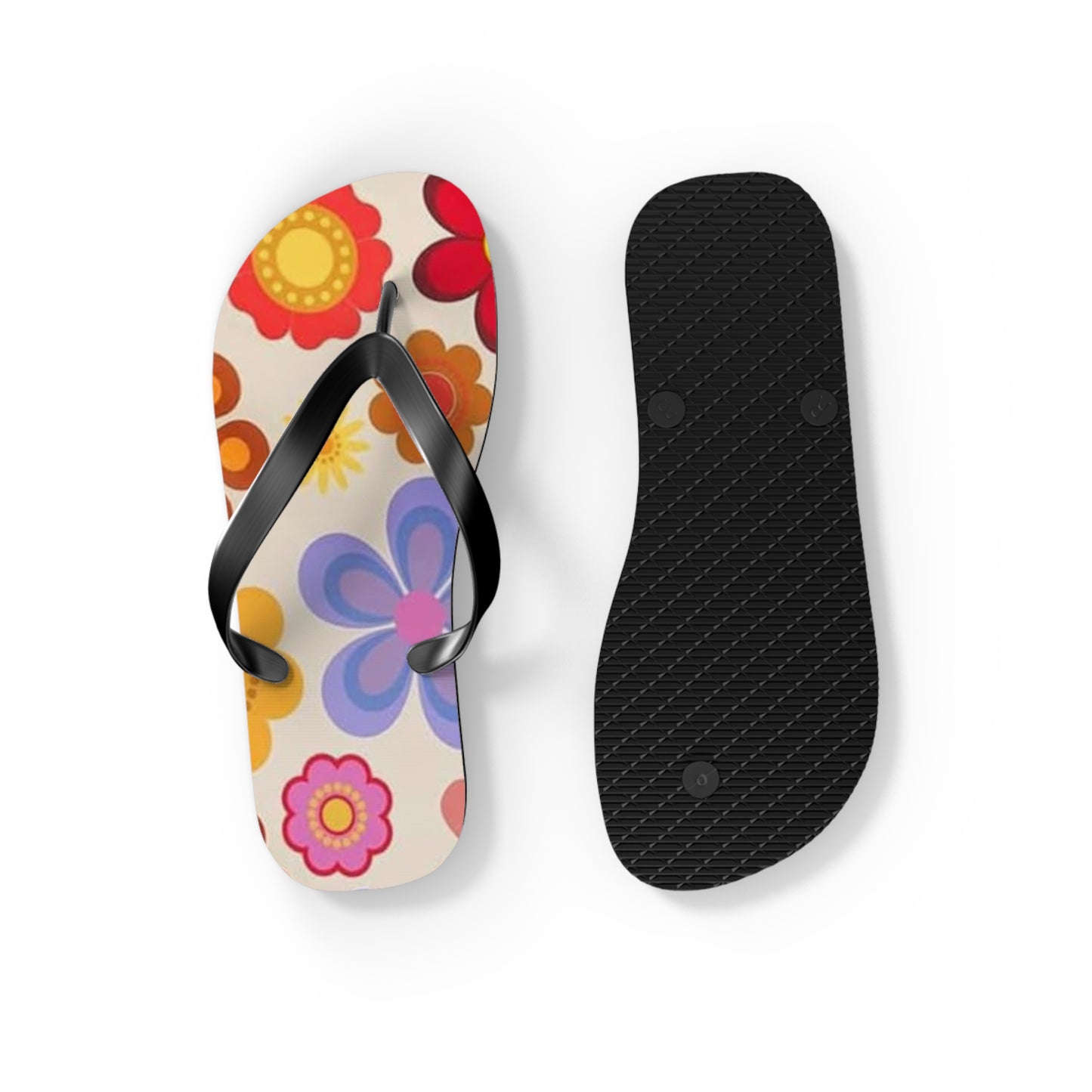 Waves And Sun Sandals Groovy Summer Flip Flops Slides BRAND NEW