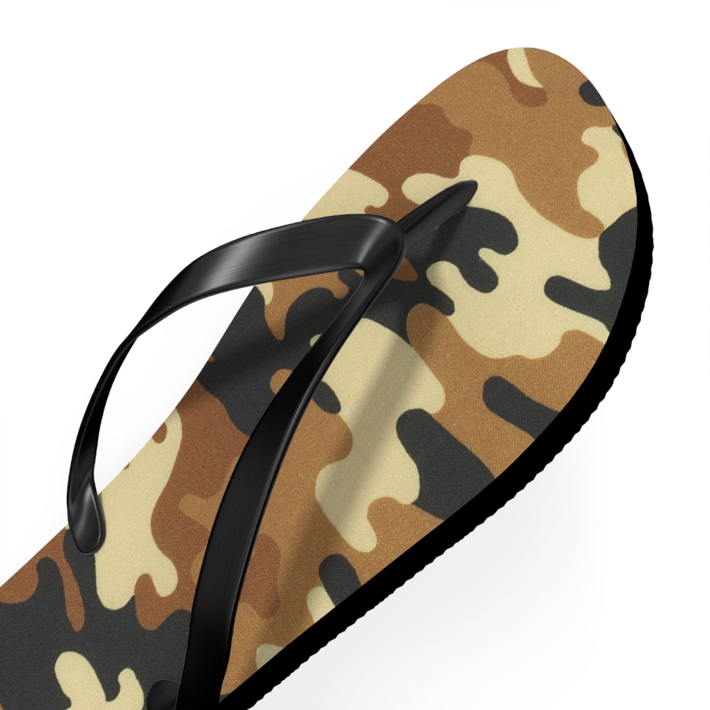 Waves And Sun Sandals Tan Camo Print Summer Flip Flops Slides BRAND NEW